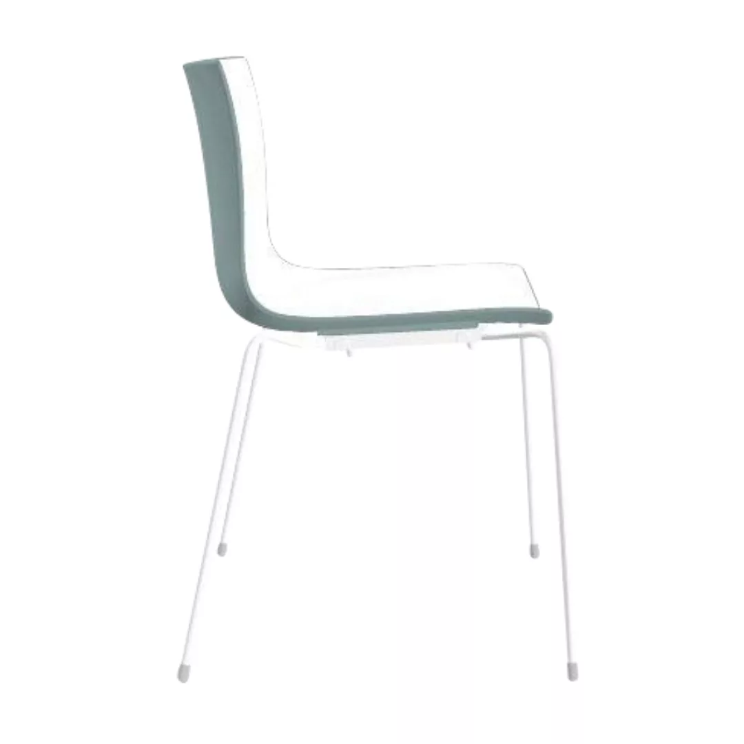 Arper - Catifa 46 0251 Stuhl zweifarbig Gestell weiß - weiß/petrol/Außensch günstig online kaufen