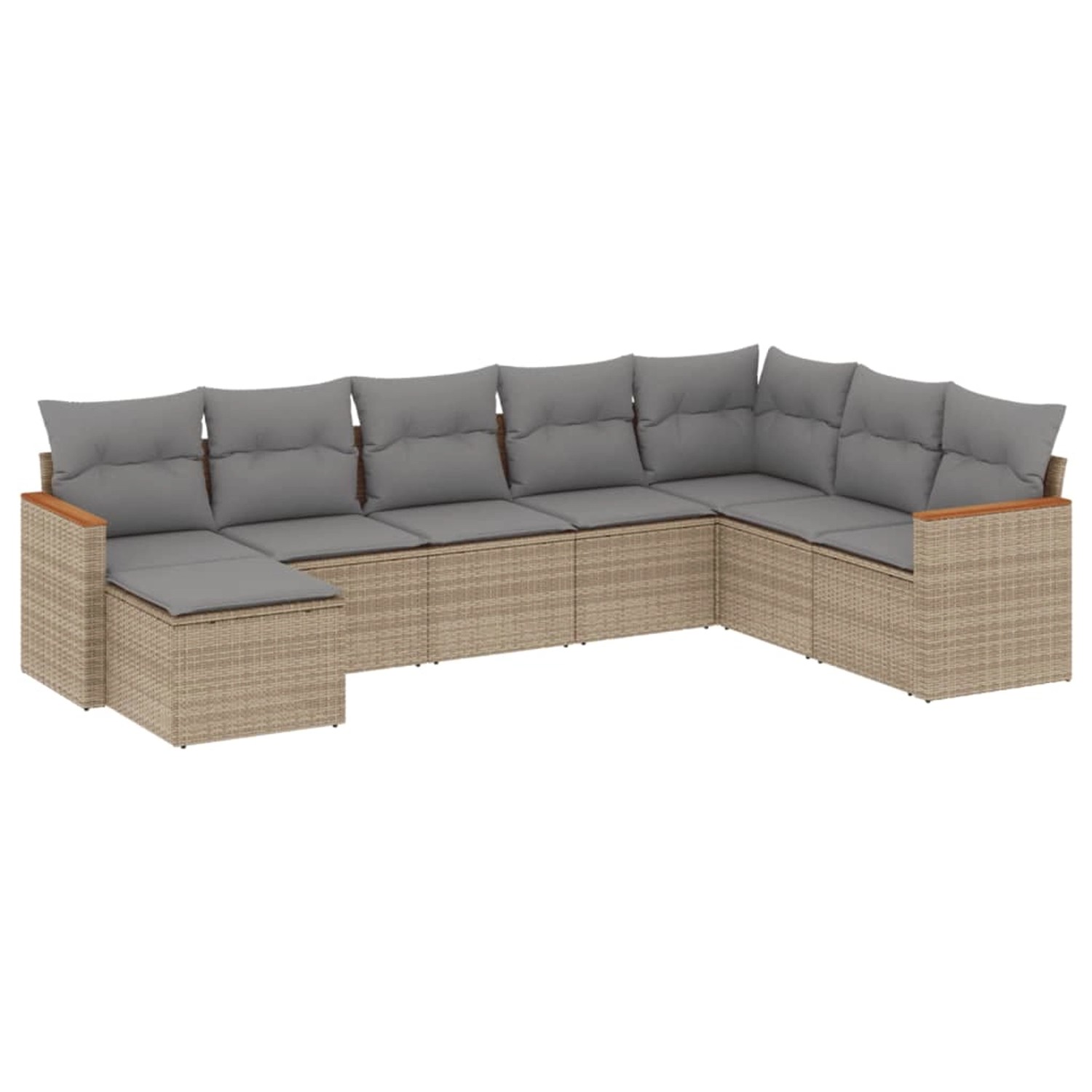 vidaXL 8-Tlg Garten-Sofagarnitur mit Kissen Beige Poly Rattan 3226248 günstig online kaufen