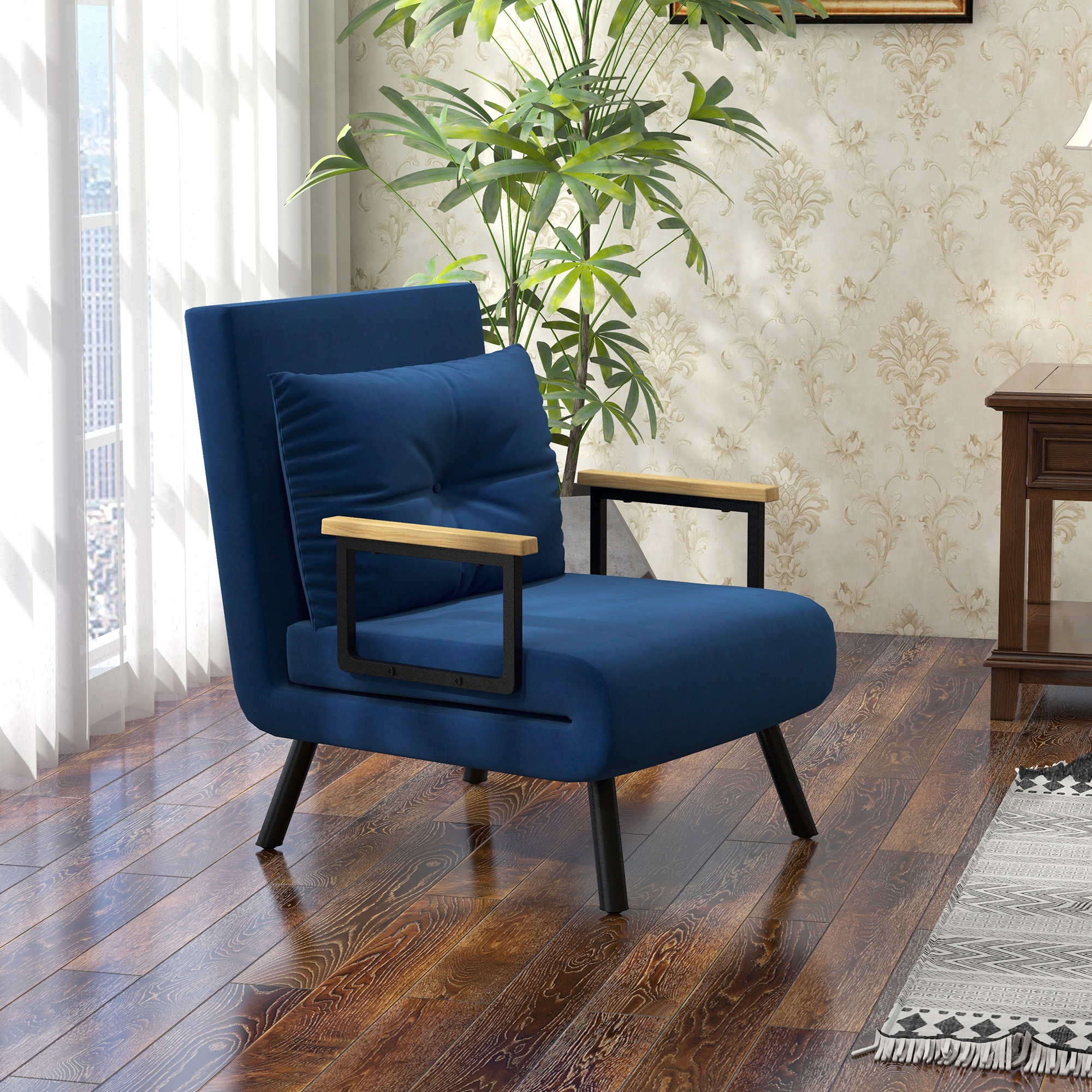 HOMCOM Schlafsofa mit 5-fach verstellbarer Rückenlehne, Faltbares Schlafsof günstig online kaufen