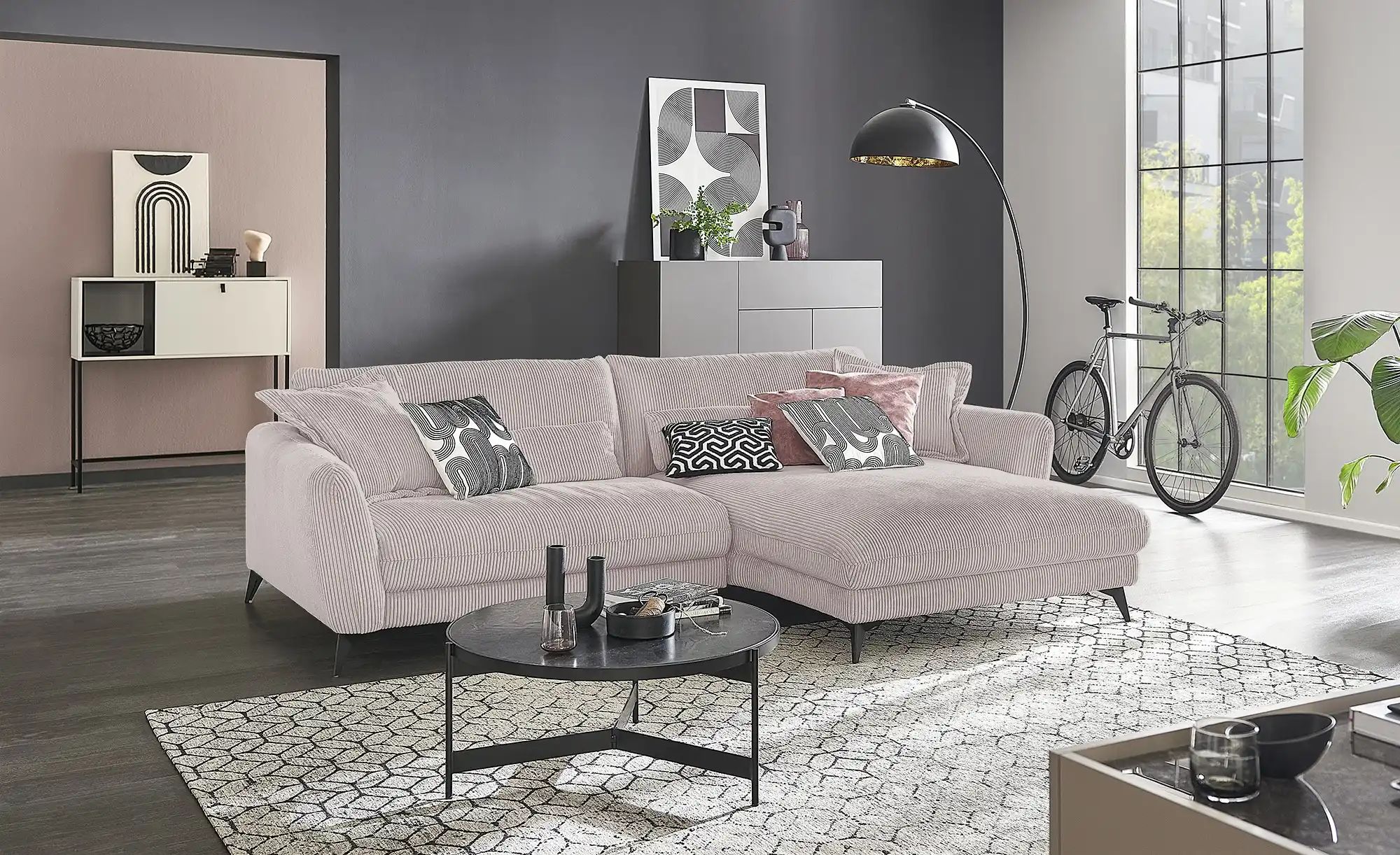 Ecksofa Cordstoff Amina ¦ beige ¦ Maße (cm): B: 288 H: 81 T: 194 Polstermöb günstig online kaufen