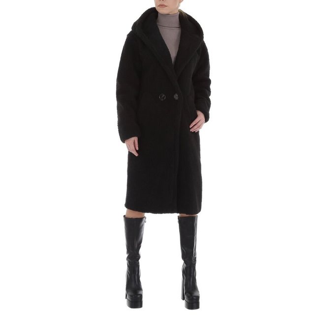 Ital-Design Wintermantel Damen Freizeit Kapuze Wintermantel in Schwarz günstig online kaufen