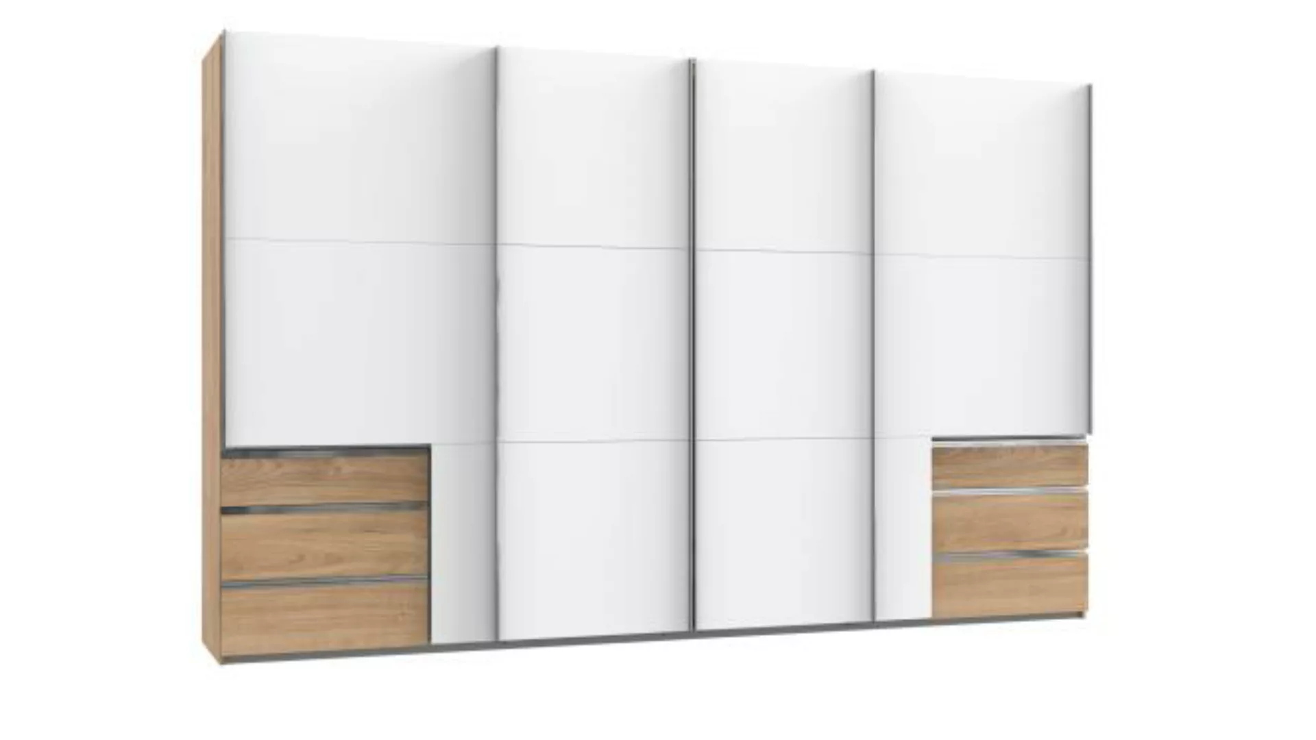 Schiebetürenschrank groß 350 cm breit mit Spiegel und Schubladen LEVEL36 A günstig online kaufen
