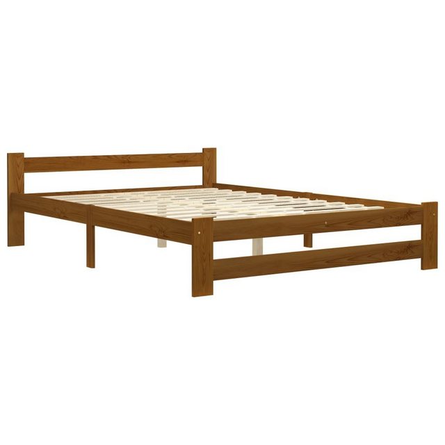 vidaXL Bettgestell Massivholzbett Honigbraun Kiefer 160x200 cm Doppelbett B günstig online kaufen