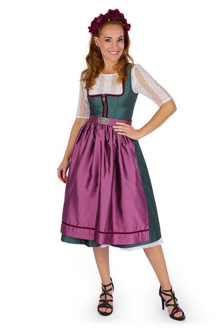 MarJo Dirndl Midi Dirndl 2tlg. - CARLIN - tanne/mauve günstig online kaufen