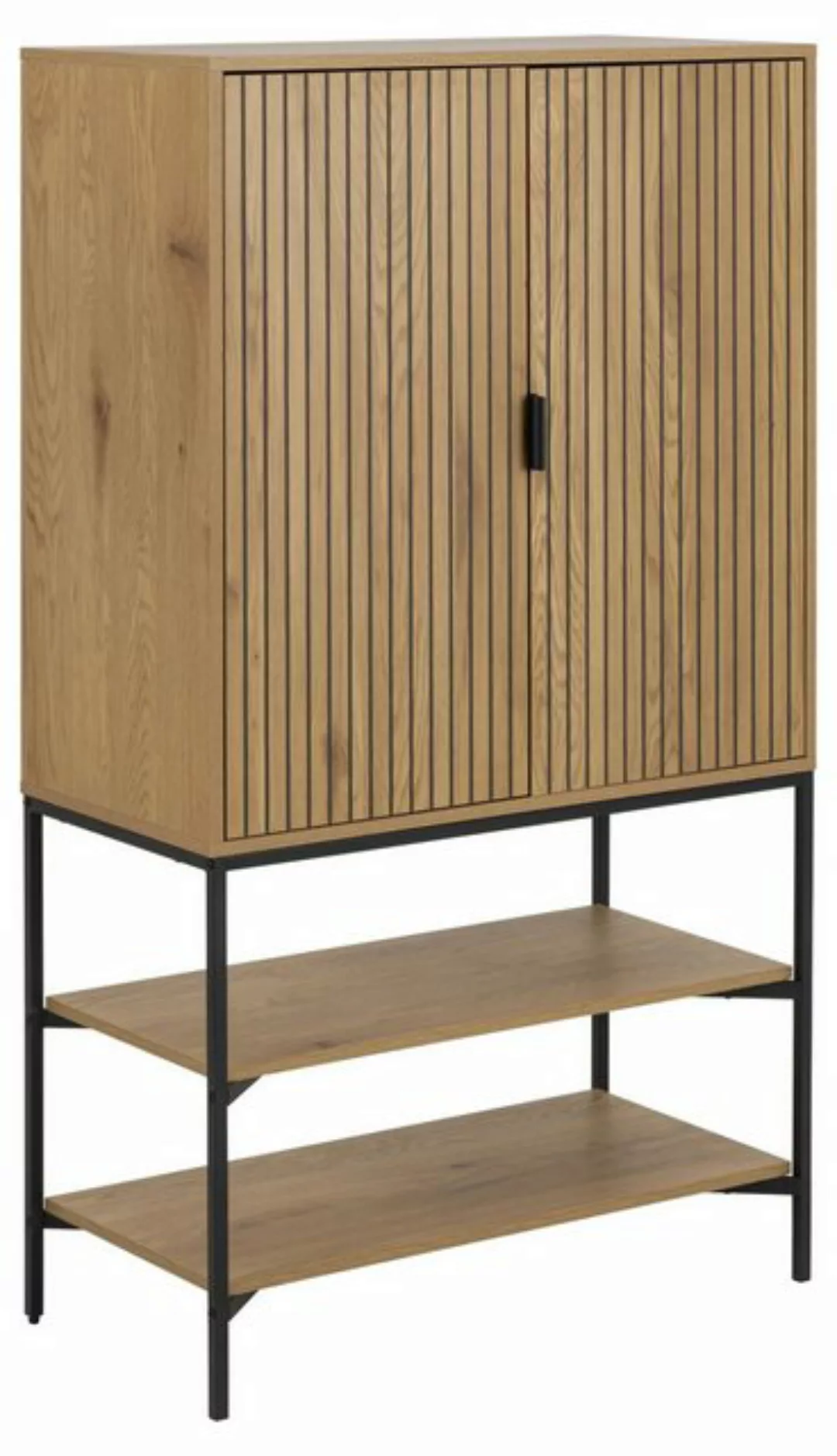 ACTONA GROUP Mehrzweckschrank in Wildeiche, MDF, Stahl - 80x140x40cm (BxHxT günstig online kaufen