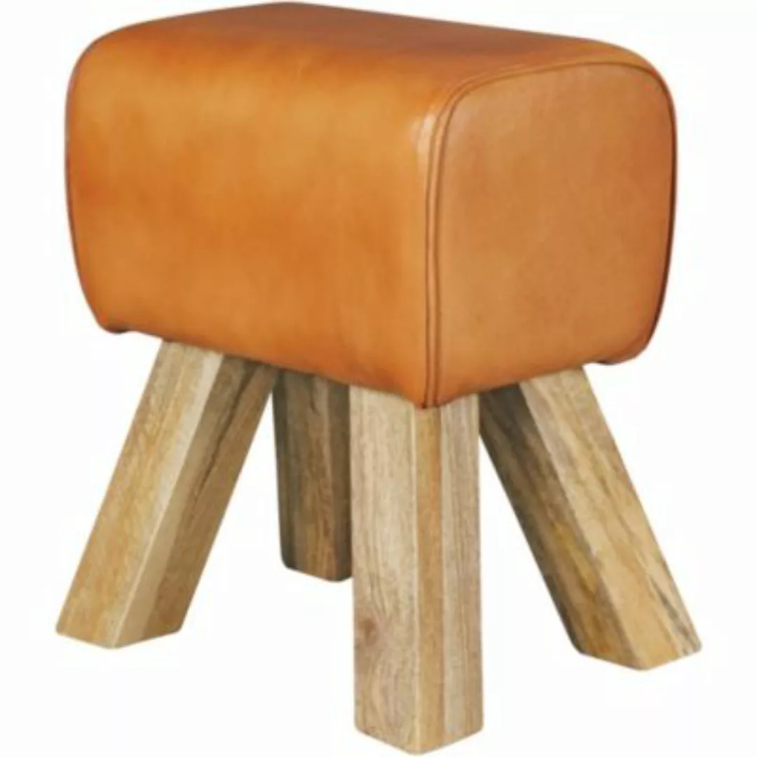 FineBuy Sitzhocker Mango Braun 40 x 25 cm Sitzfläche braun günstig online kaufen