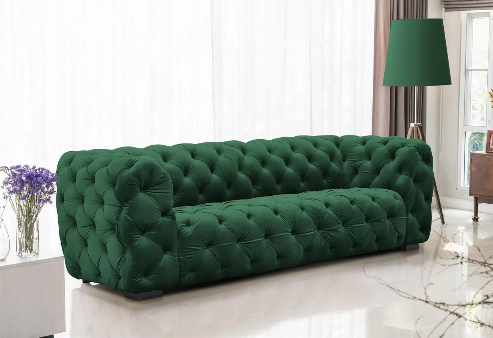 Fun Möbel Sofa Sofa Designer-Sofa NATALIE 4-Sitzer in Stoff Riviera, 1 Teil günstig online kaufen