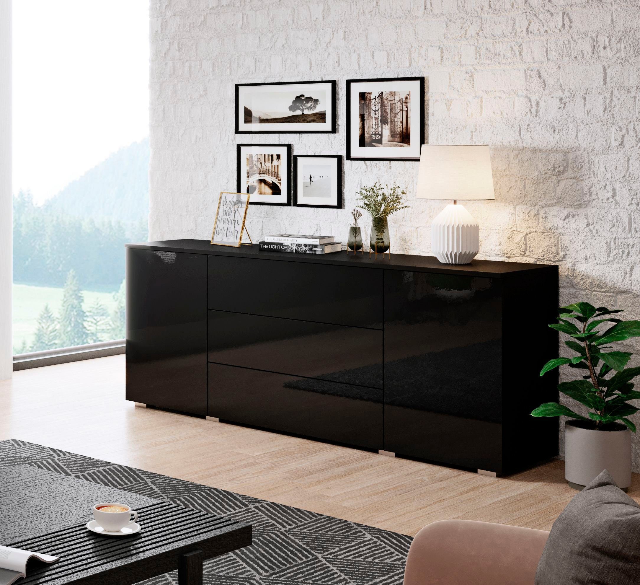 INOSIGN Sideboard "PARIS", (1 St.), Moderne 150cm breite grifflose Kommode, günstig online kaufen