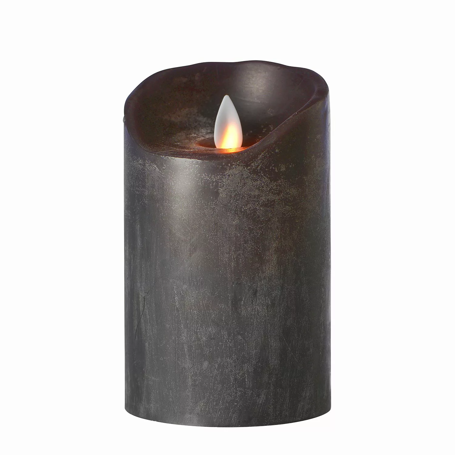 home24 Sompex LED-Kerze Flame III Echtwachs Anthrazit Ø 8 cm günstig online kaufen