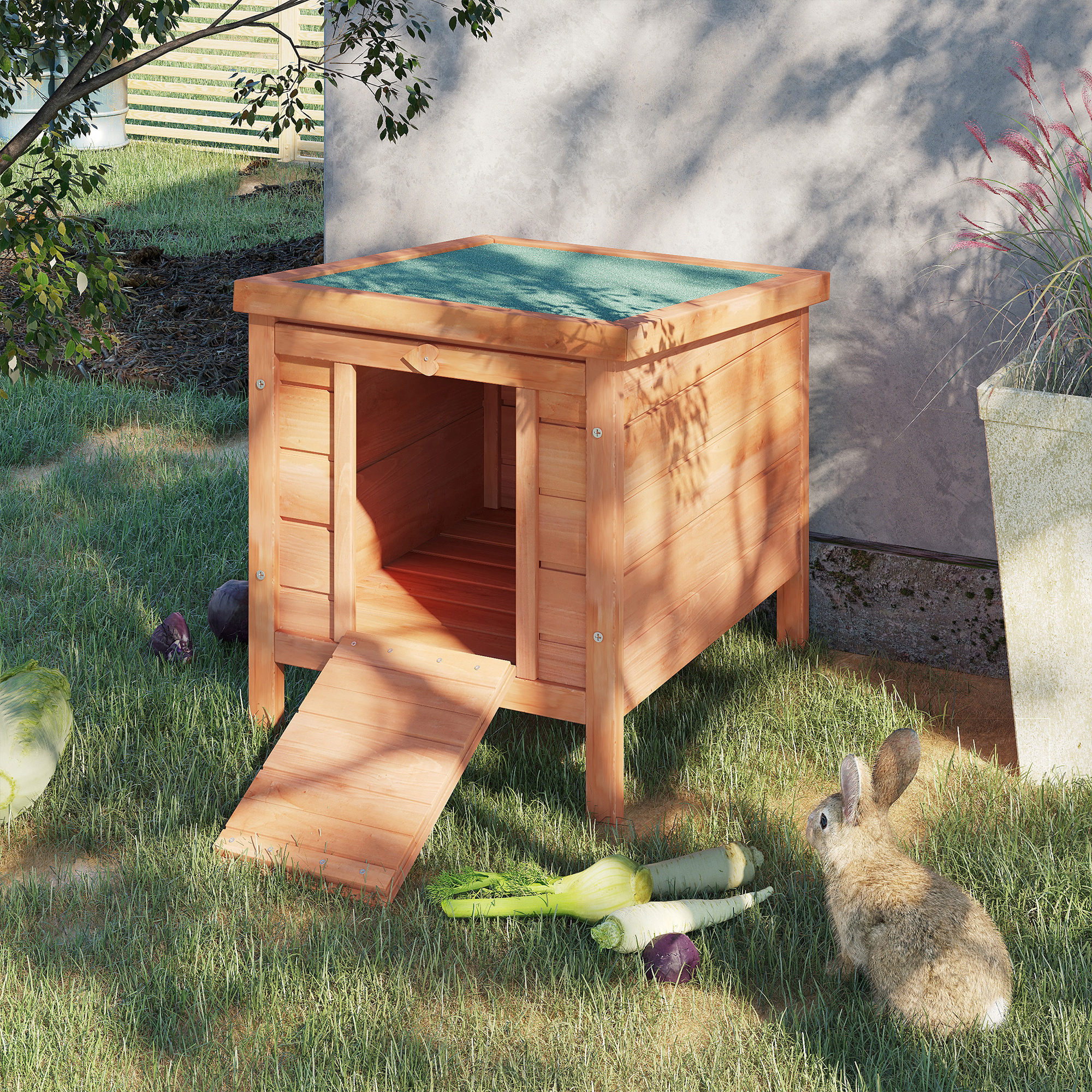 PawHut Kleintierstall Kleintierkäfig 51x42x43 cm mit aufklappbarem Asphaltd günstig online kaufen