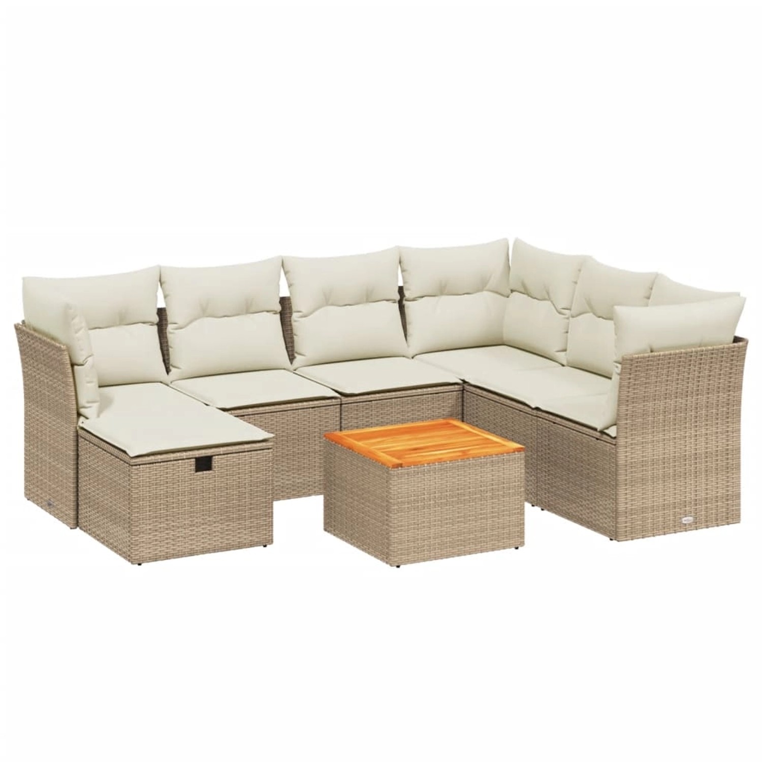 vidaXL 8-tlg Garten-Sofagarnitur mit Kissen Beige Poly Rattan Modell 178 günstig online kaufen