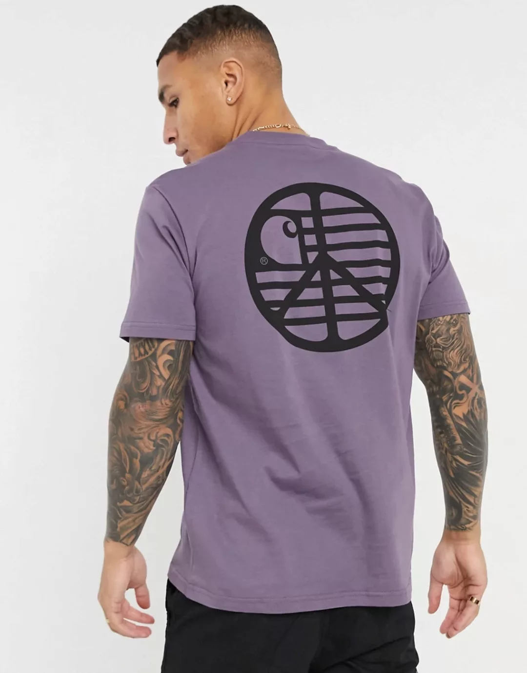 Carhartt WIP – T-Shirt mit Peace-Print am Rücken in Lila günstig online kaufen