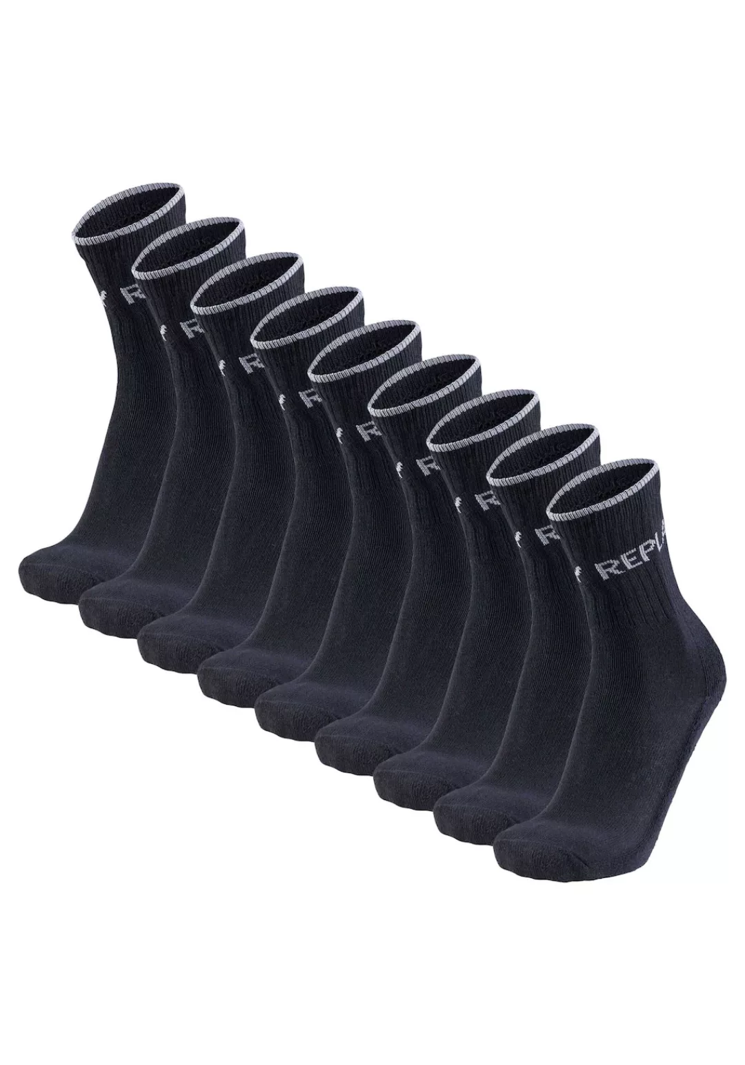 Replay Kurzsocken "Socken REPLAY TENNIS Leg Logo 9Prs Banderole 9er Pack" günstig online kaufen