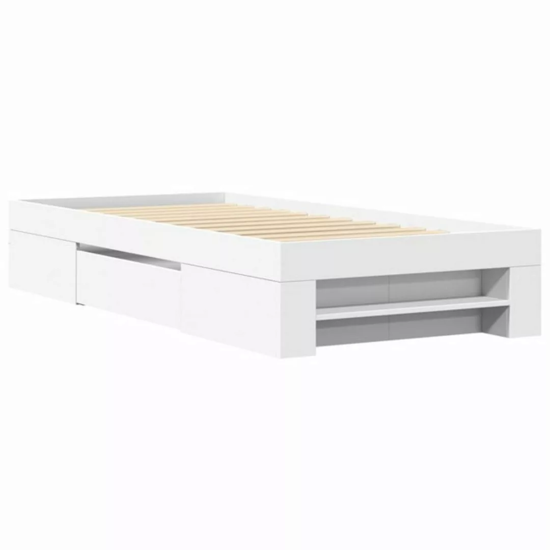 vidaXL Bett Bettgestell Weiß 75x190 cm Holzwerkstoff günstig online kaufen