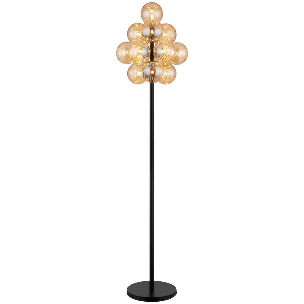 GLOBO LED-Stehleuchte amber schwarz Metall Glas H/D: ca. 160x39,5 cm 13 Bre günstig online kaufen