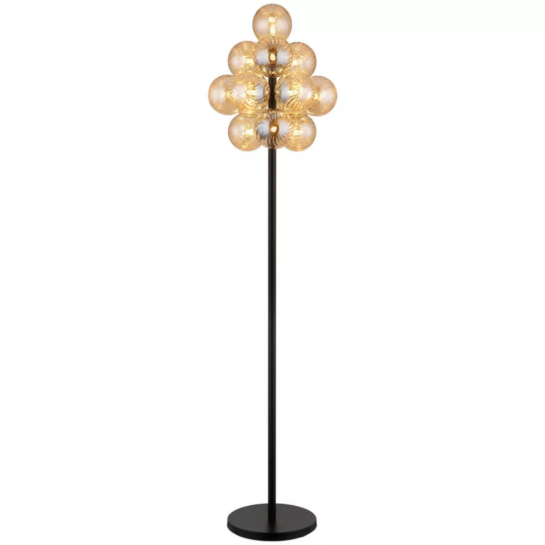 GLOBO LED-Stehleuchte amber schwarz Metall Glas H/D: ca. 160x39,5 cm 13 Bre günstig online kaufen