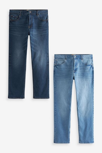 Next Straight-Jeans Essential Straight Fit Stretch-Jeans im 2er-Pack (2-tlg günstig online kaufen