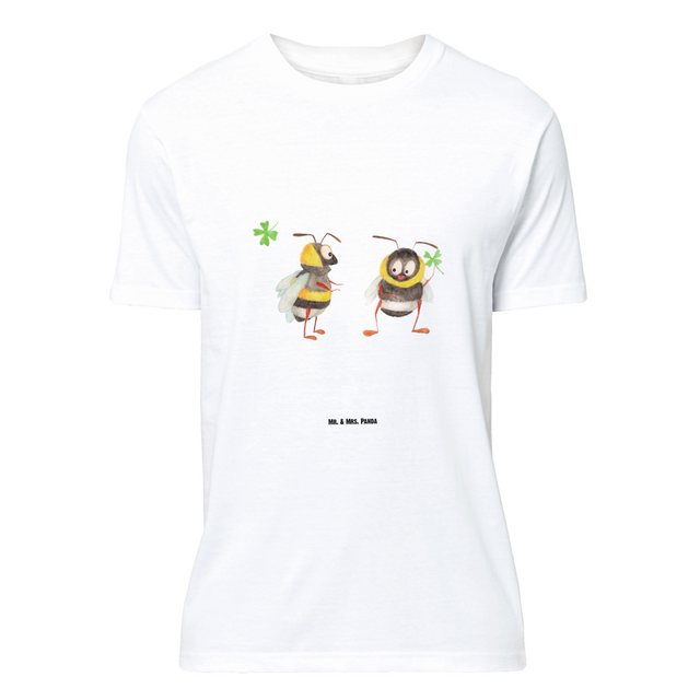 Mr. & Mrs. Panda T-Shirt Hummeln mit Kleeblatt - Weiß - Geschenk, Junggesel günstig online kaufen