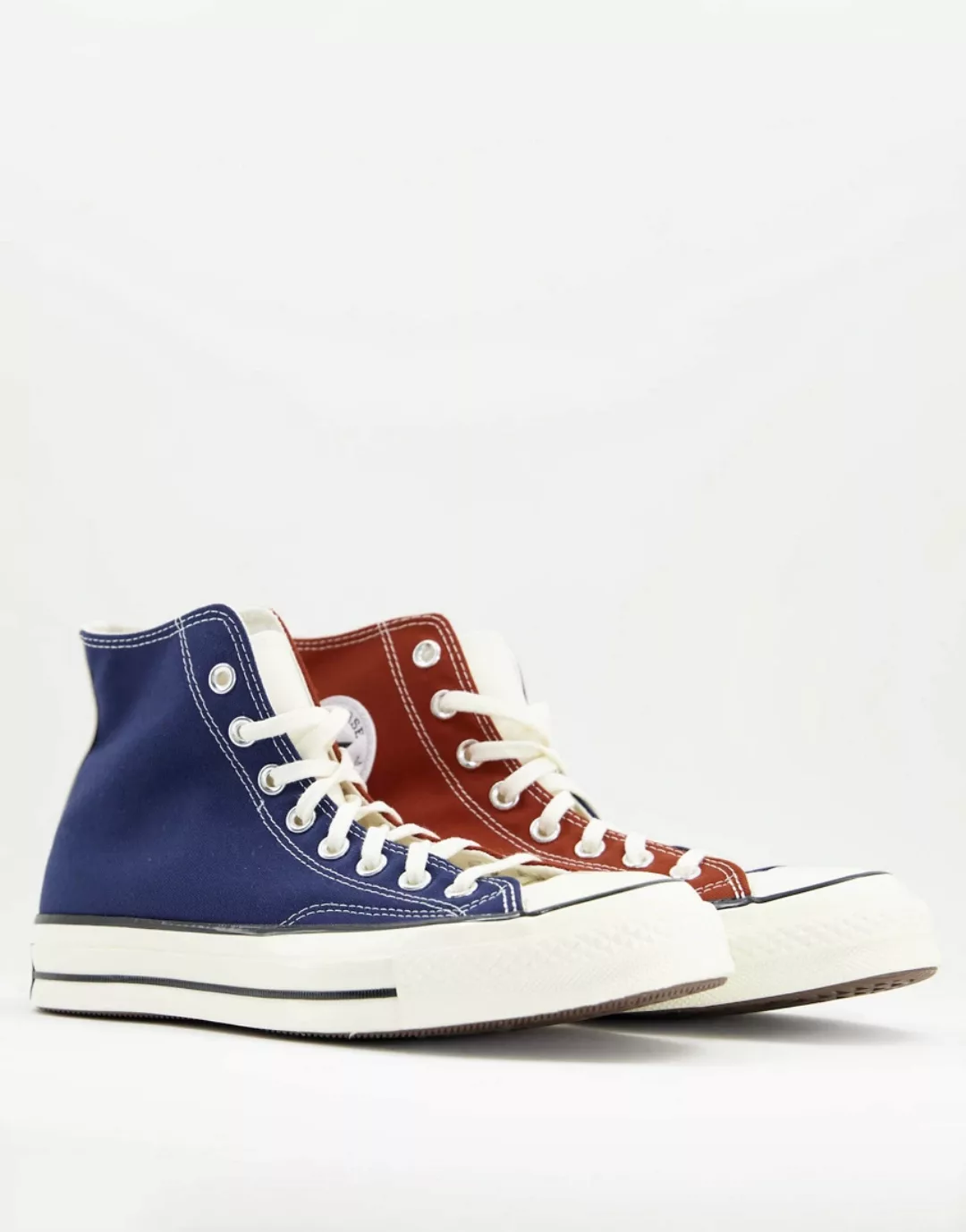 Converse – Chuck 70 Hi – Knöchelhohe Sneaker in Marineblau und Braun-Mehrfa günstig online kaufen