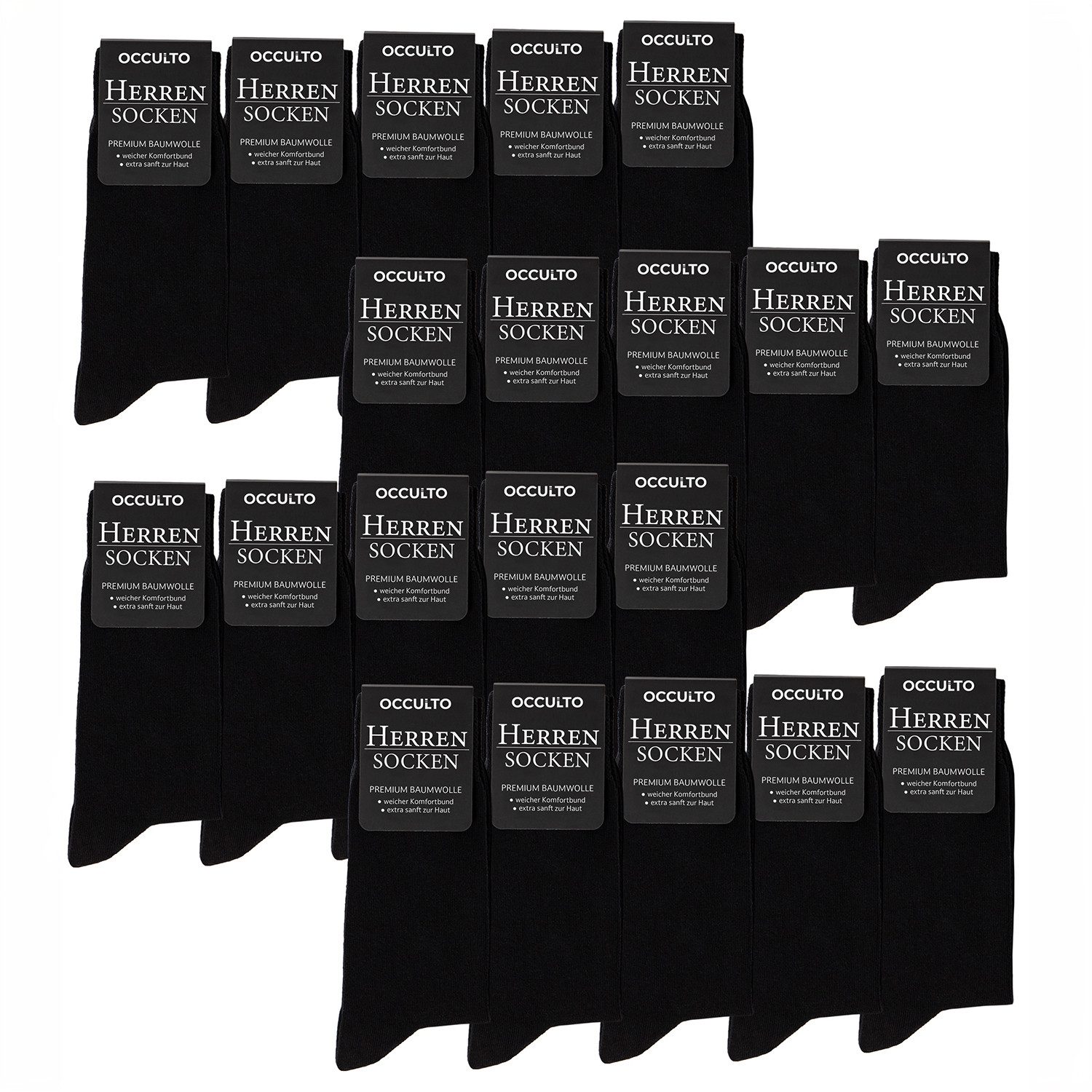 OCCULTO Businesssocken Herren Schwarze Socken 10-30er günstig online kaufen
