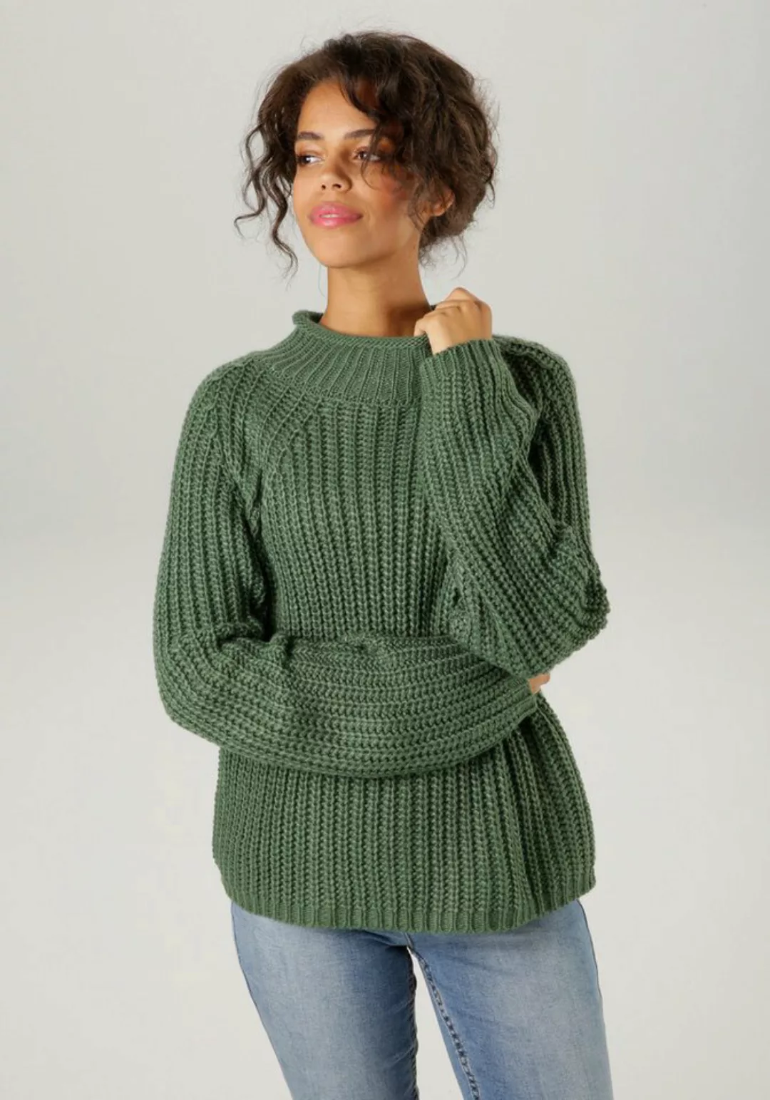 Aniston CASUAL Strickpullover mit Rollkante am Stehkragen - NEUE KOLLEKTION günstig online kaufen