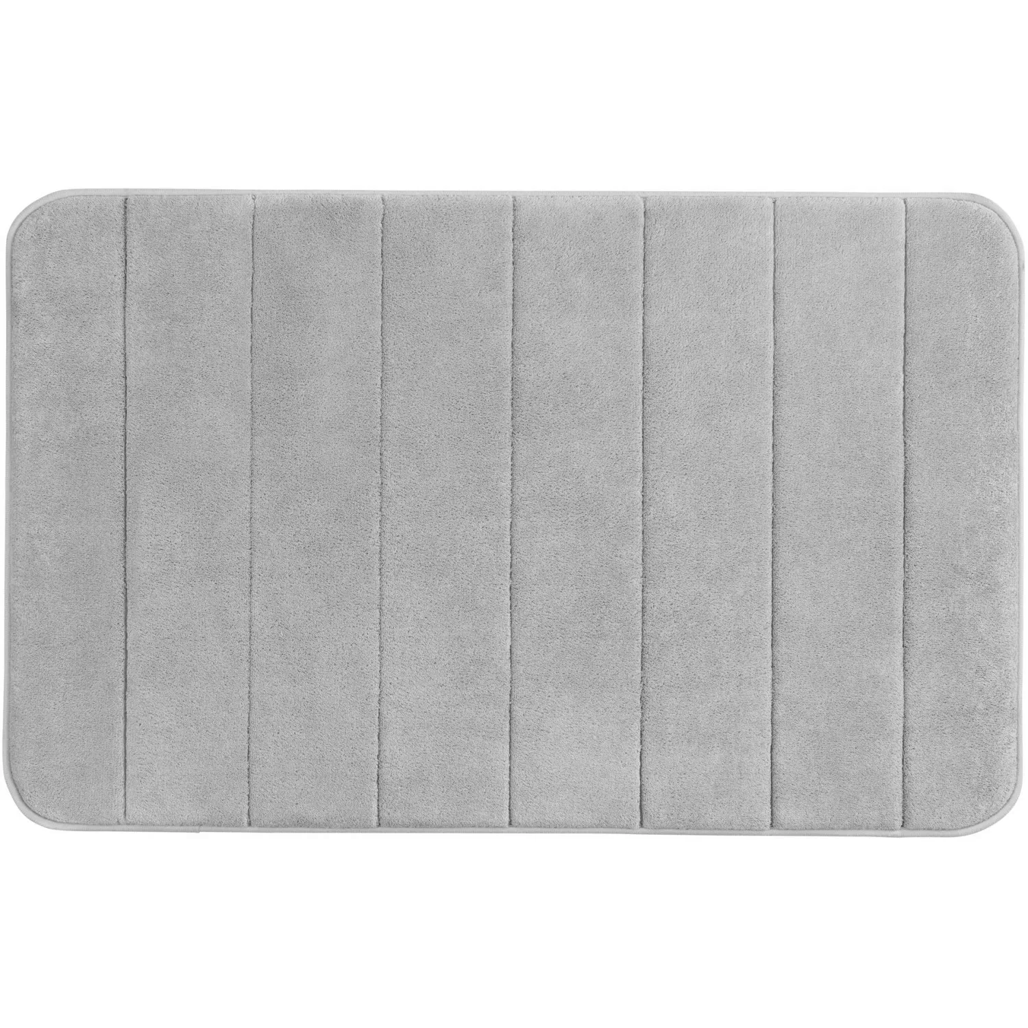 Wenko Badteppich Memory Foam Streifen 50 cm x 80 cm Hellgrau günstig online kaufen