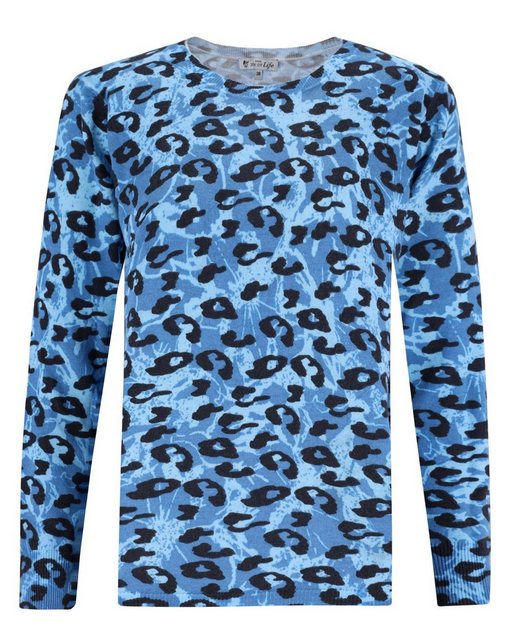 Hajo Rundhalspullover Pullover mit Animalprint günstig online kaufen