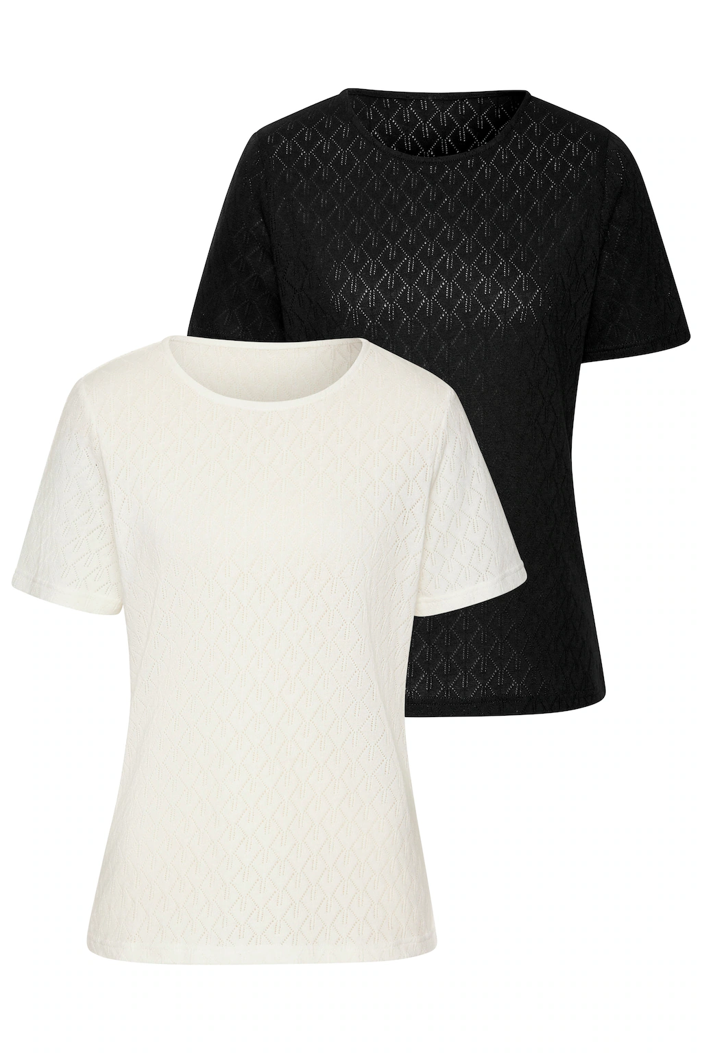 Vivance Kurzarmshirt "mit modischem Ajour-Muster", (2er-Pack), aus weicher günstig online kaufen