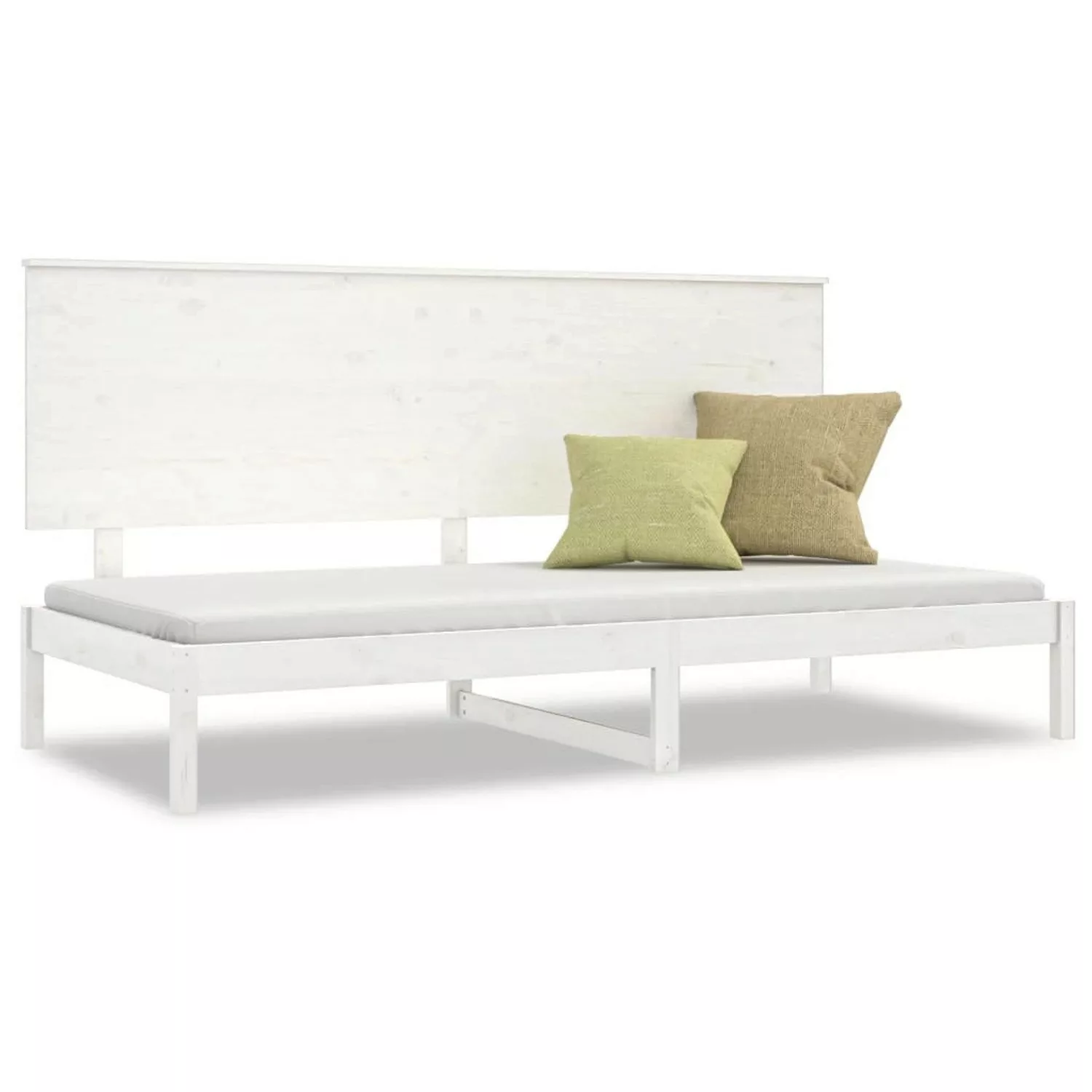 vidaXL Bett Tagesbett ohne Matratze Weiß 90x200 cm Massivholz Kiefer günstig online kaufen