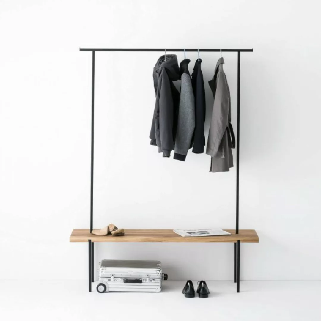 Garderobe Eiche 01 L 150 x 40 x 190 schwarz günstig online kaufen