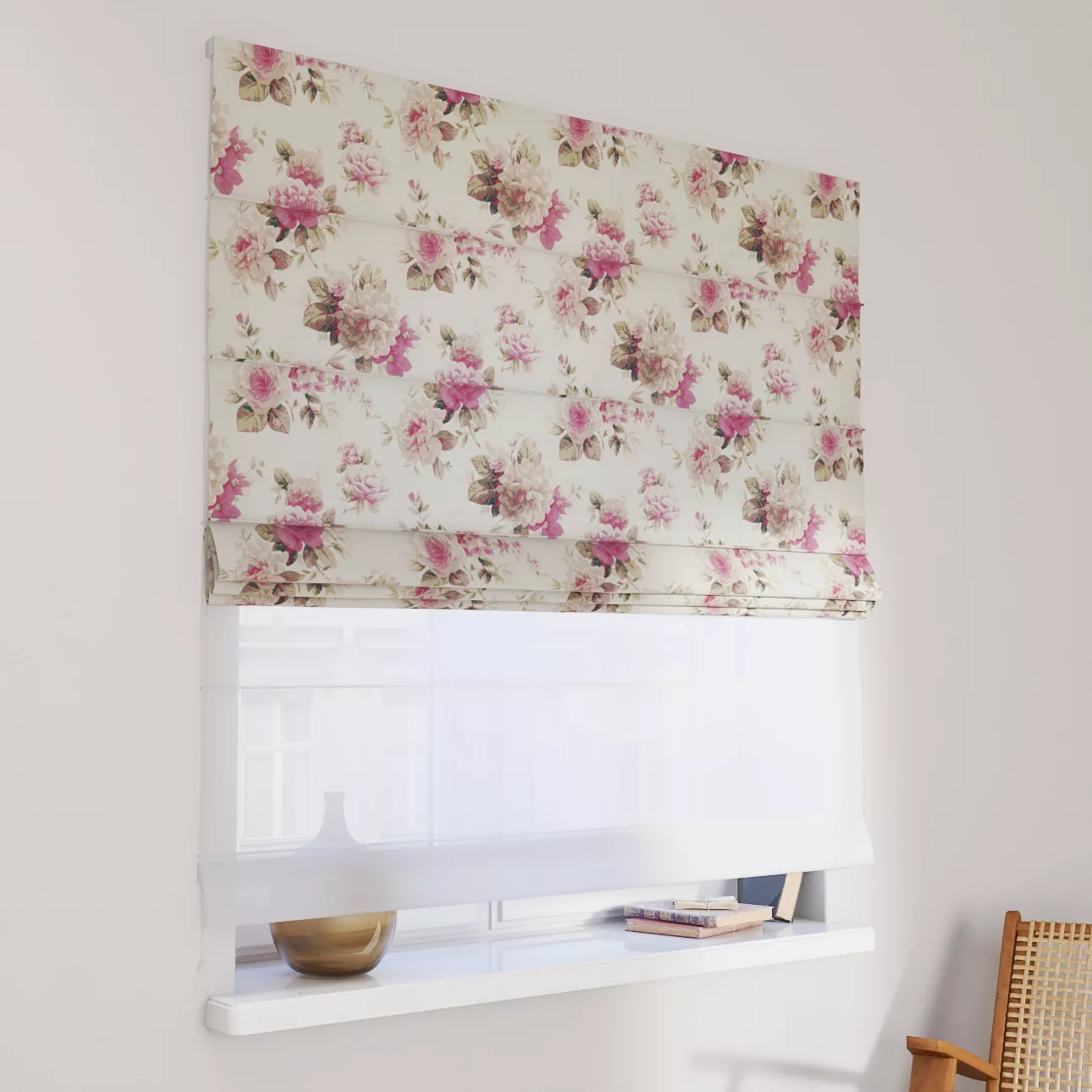 Dekoria Doppelraffrollo Duo, beige- rosa, 120 x 150 cm günstig online kaufen