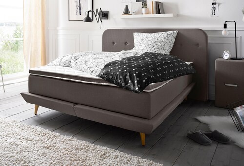 andas Boxspringbett "Premium", Steppung mit Knopfheftung, inkl. Topper günstig online kaufen
