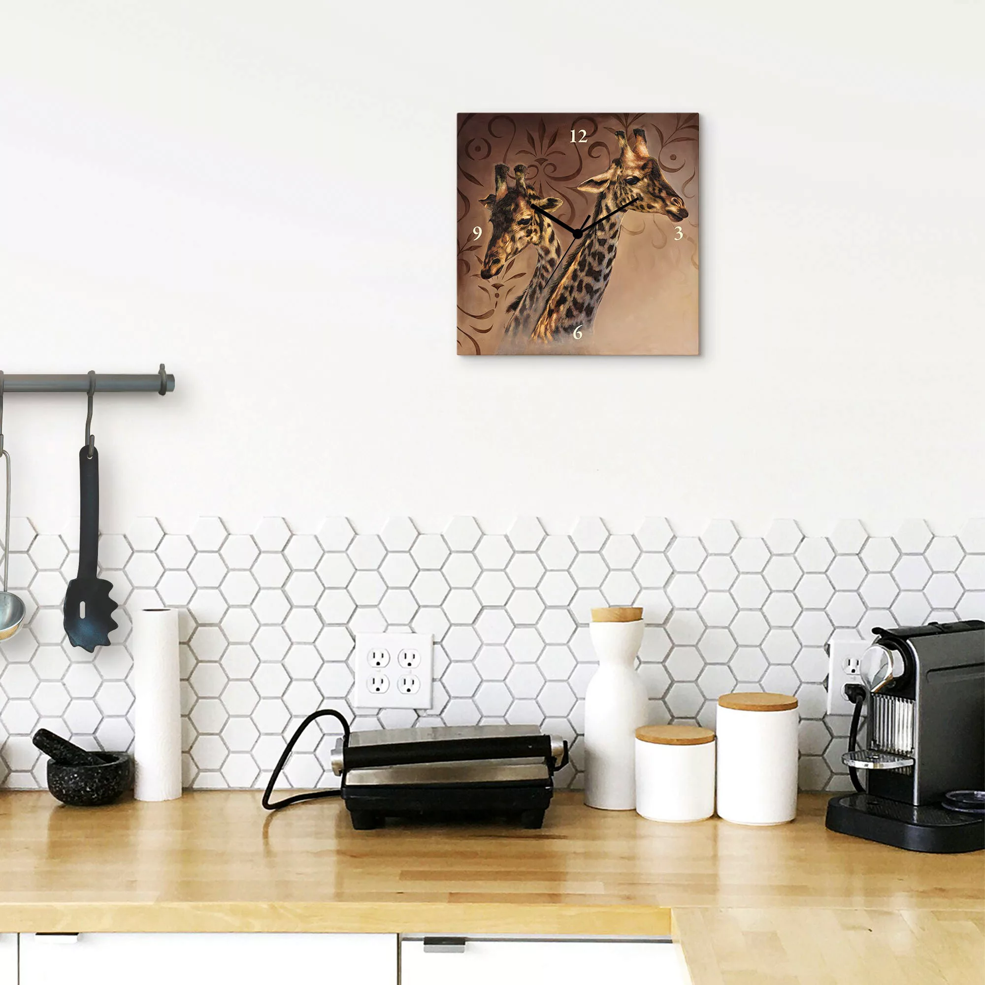 Artland Wanduhr "Giraffen", wahlweise mit Quarz- oder Funkuhrwerk, lautlos günstig online kaufen