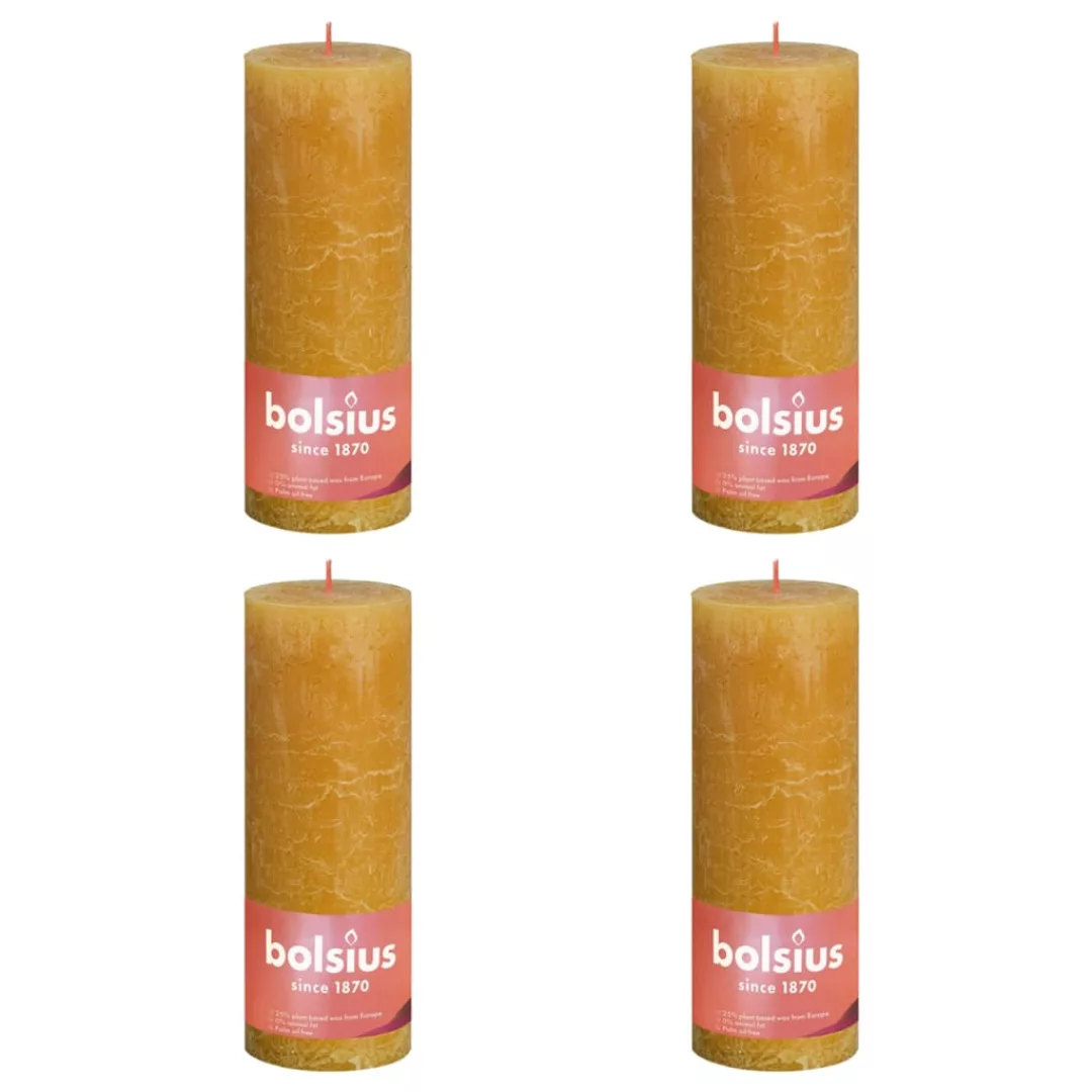 Bolsius Rustikale Stumpenkerzen Shine 4 Stk. 190x68 Mm Honiggelb günstig online kaufen