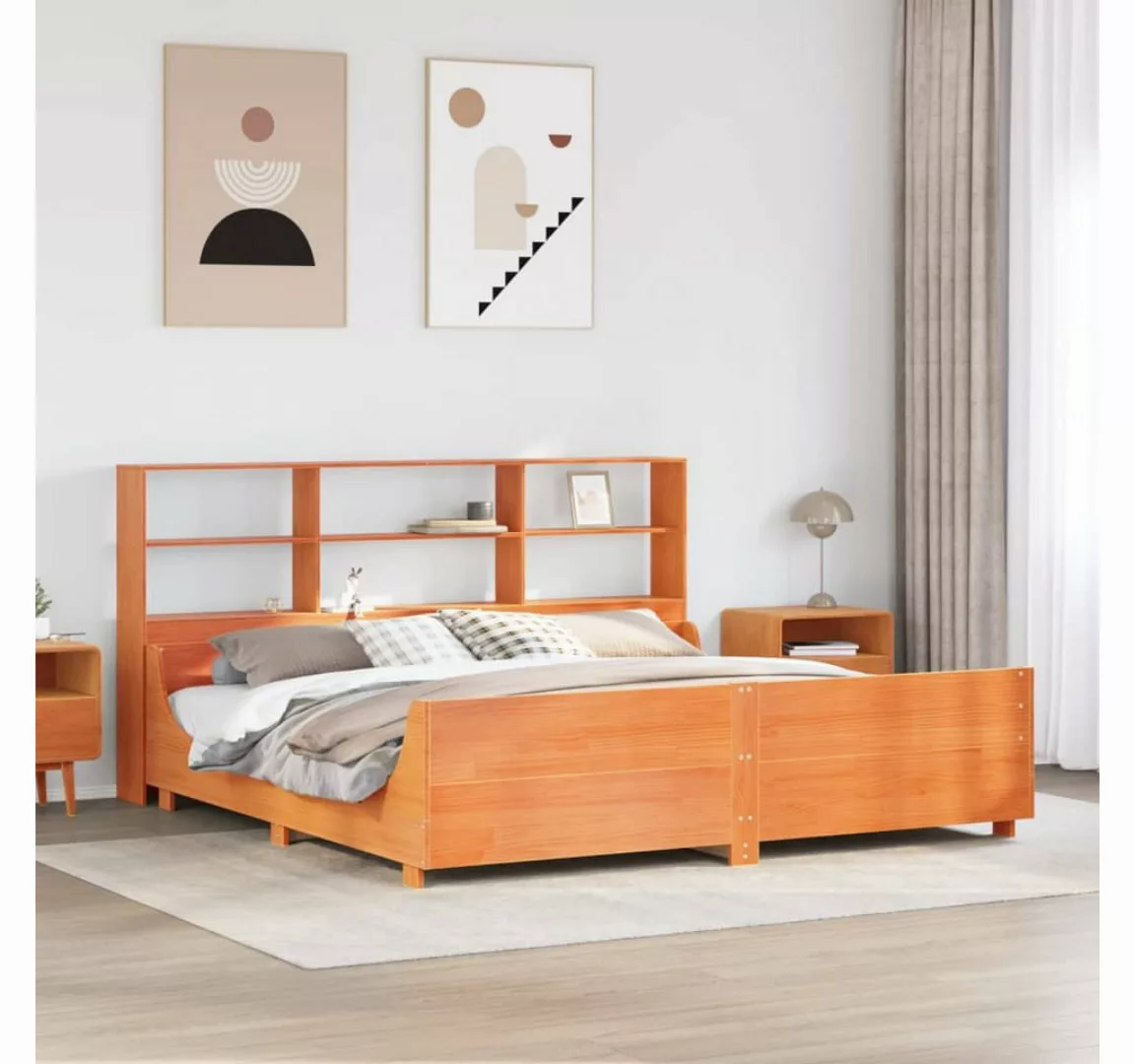 vidaXL Bett, Massivholzbett ohne Matratze Wachsbraun 200x200 Massivholz günstig online kaufen