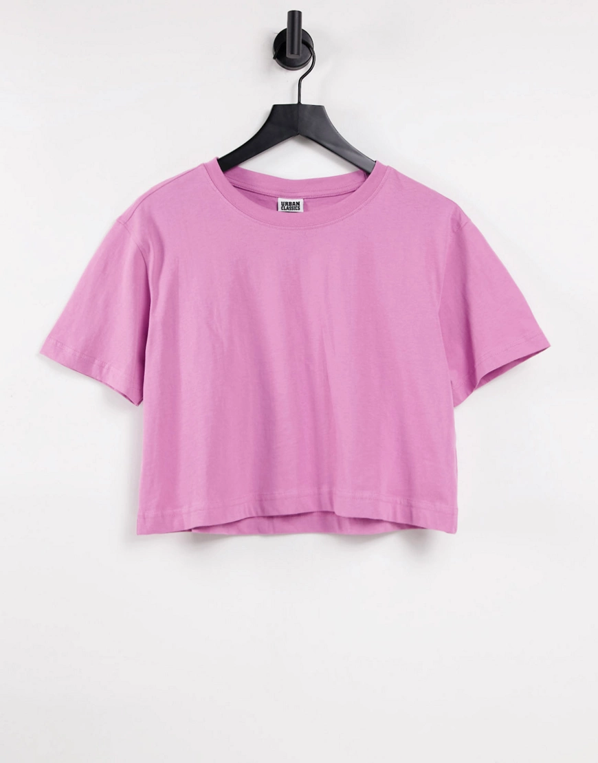 Urban Classics – Kurzärmliges T-Shirt mit kurzem Schnitt in Rosa günstig online kaufen