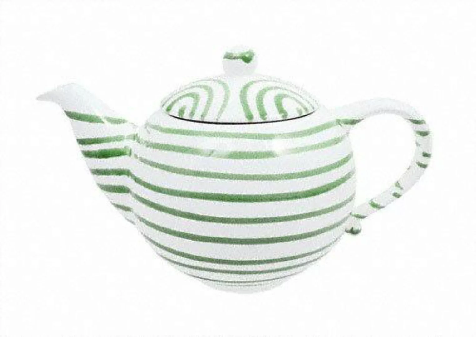 Gmundner Keramik Grüngeflammt Teekanne glatt 1,5 L / h: 16,5 cm günstig online kaufen