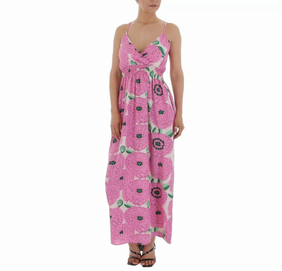 Ital-Design Sommerkleid Damen Freizeit Wickeloptik Geblümt Maxikleid in Lil günstig online kaufen