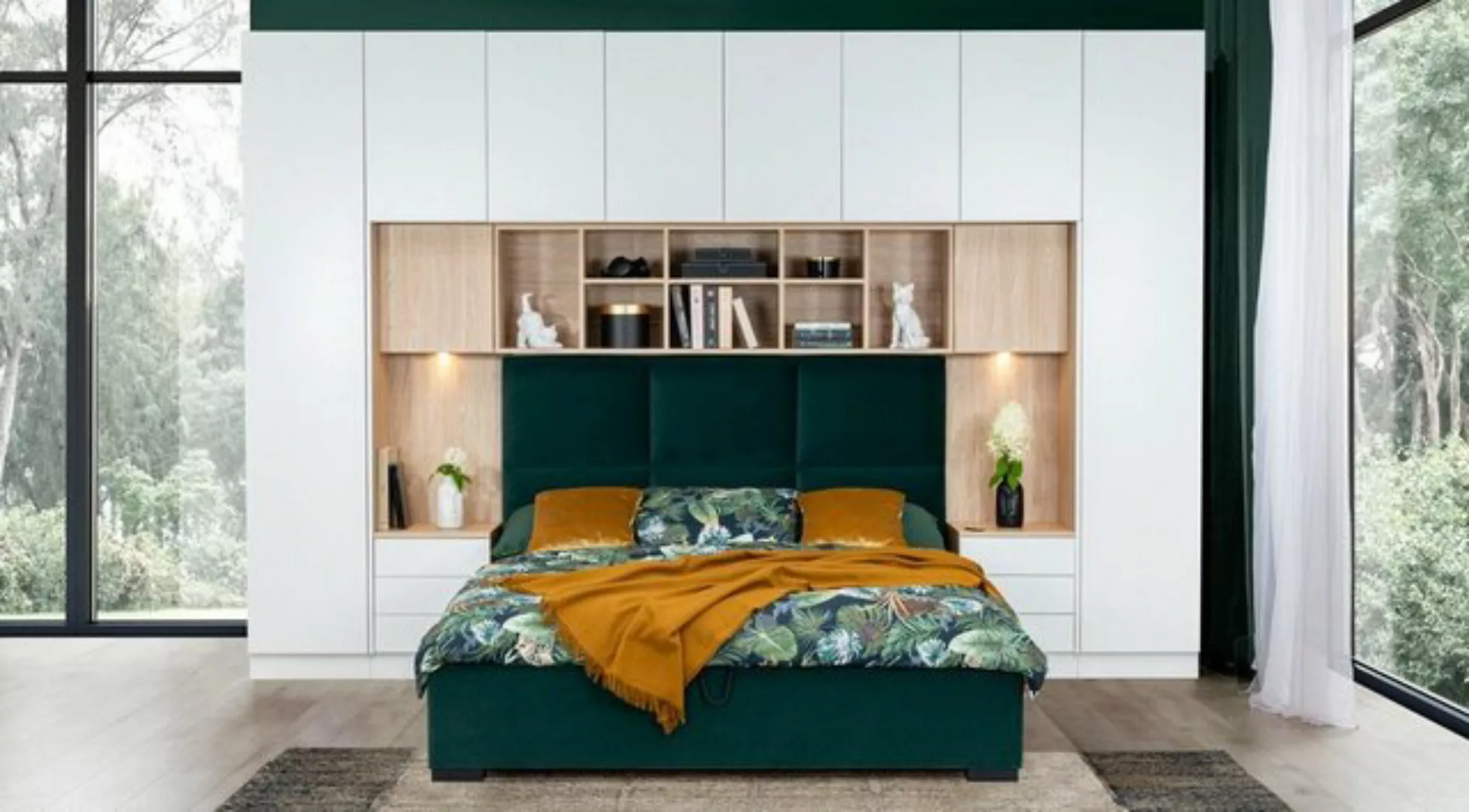 Casa Padrino Bett Casa Padrino Luxus Schlafzimmer Möbel Set Matt Weiß / Nat günstig online kaufen