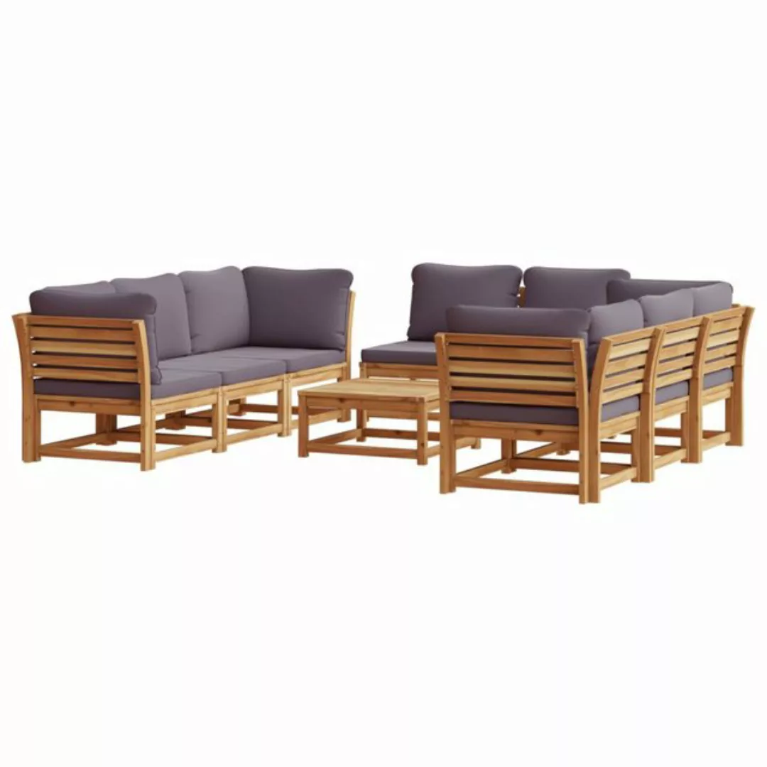 vidaXL Loungesofa 9-tlg. Garten-Lounge-Set mit Kissen Massivholz Akazie, 1 günstig online kaufen