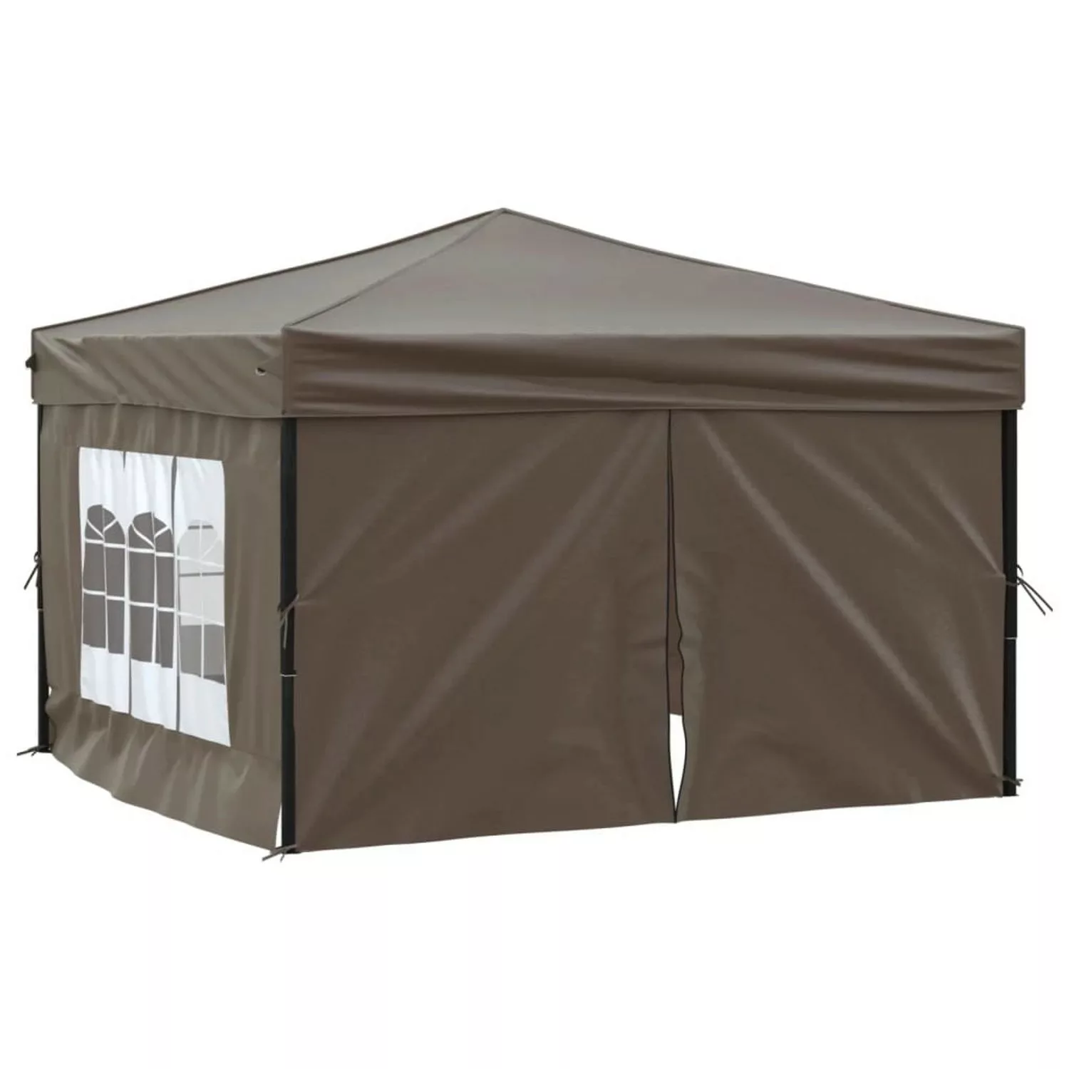 vidaXL Partyzelt Faltbar mit Seitenwänden Taupe 3x3 m Modell 1 günstig online kaufen