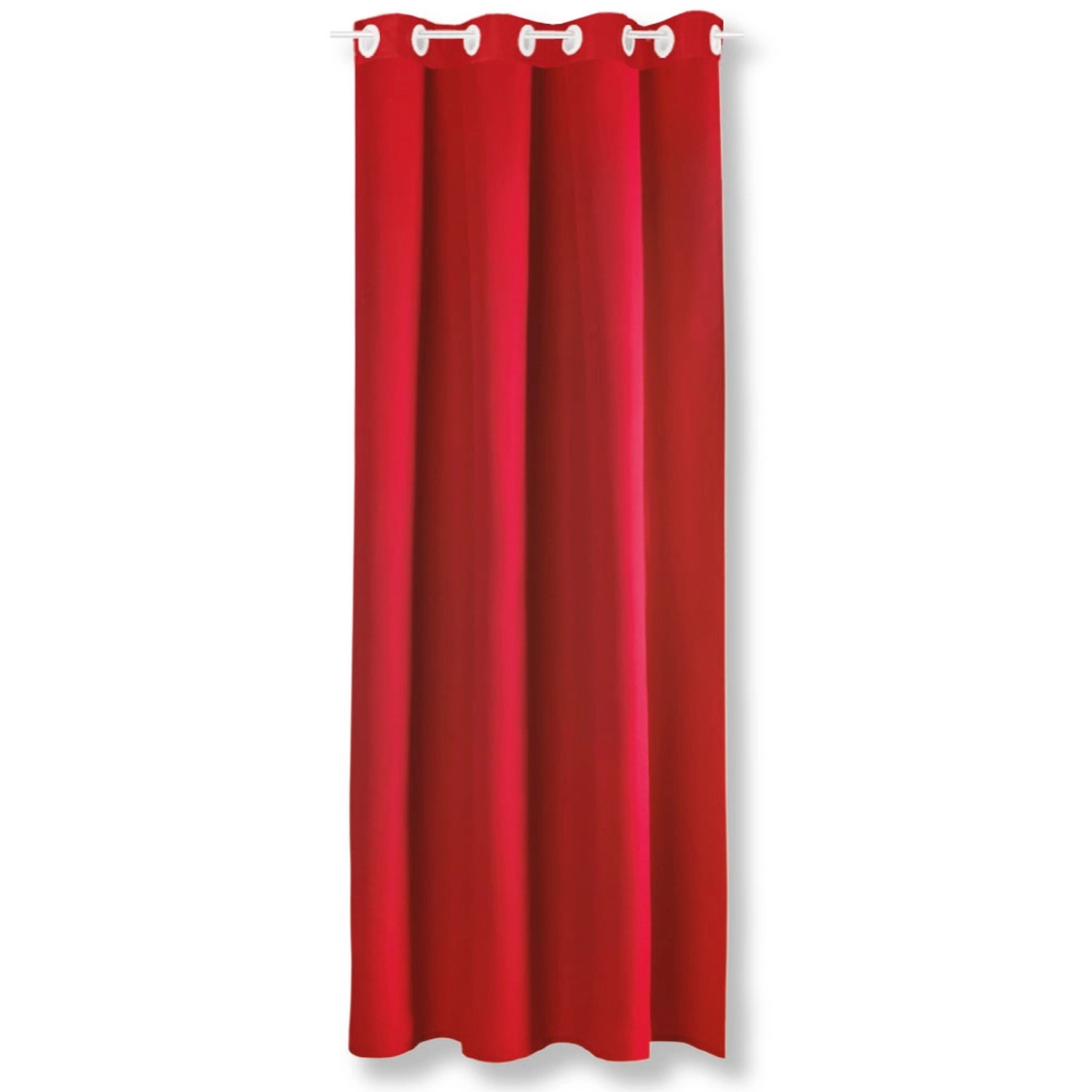 Bestgoodies Dekoschal Ellen Ösen Blickdicht 140 cm x 145 cm Rot 2er Pack günstig online kaufen