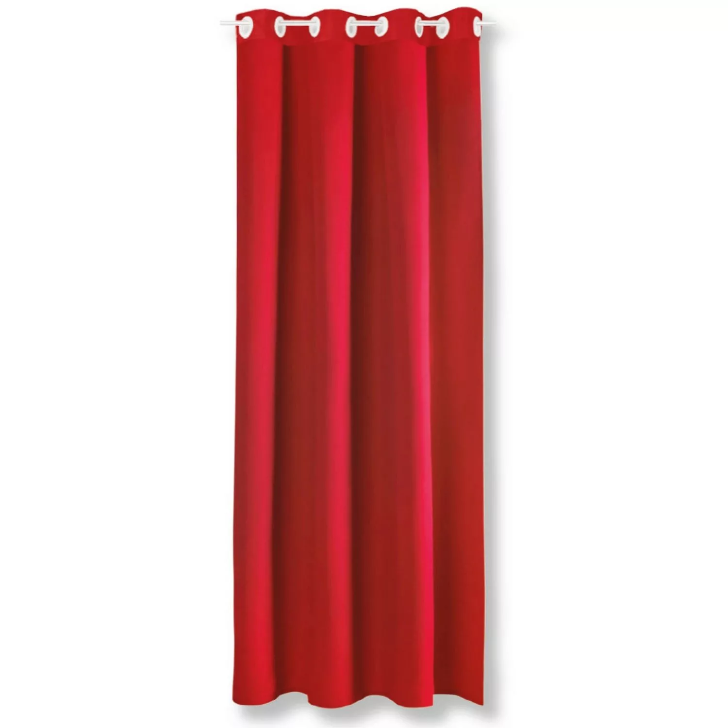 Bestgoodies Dekoschal Ellen Ösen Blickdicht 140 cm x 245 cm Rot 2er Pack günstig online kaufen