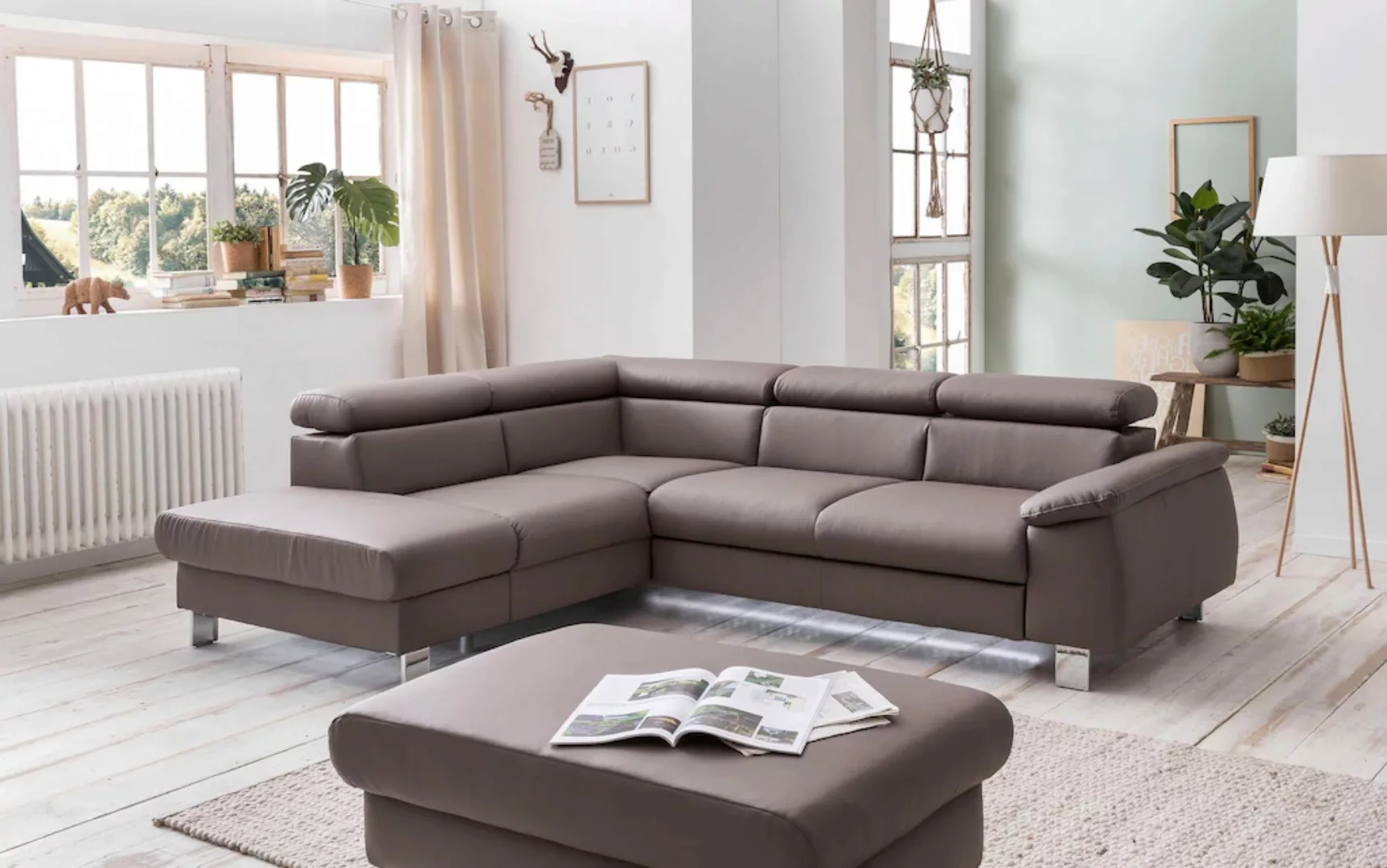 COTTA Ecksofa "Komaris L-Form", inklusive Kopf- bzw. Rückenverstellung, wah günstig online kaufen