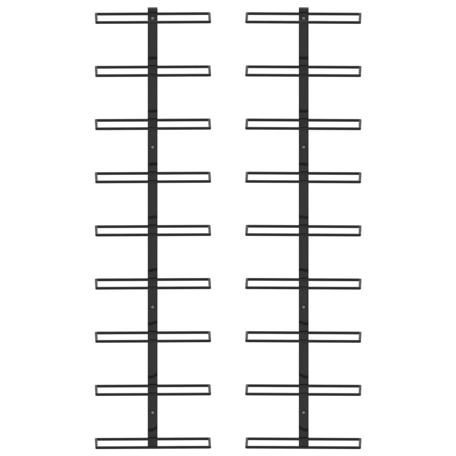 VidaXL Wand-Weinregale für 18 Flaschen 2 Stk. Schwarz Eisen günstig online kaufen
