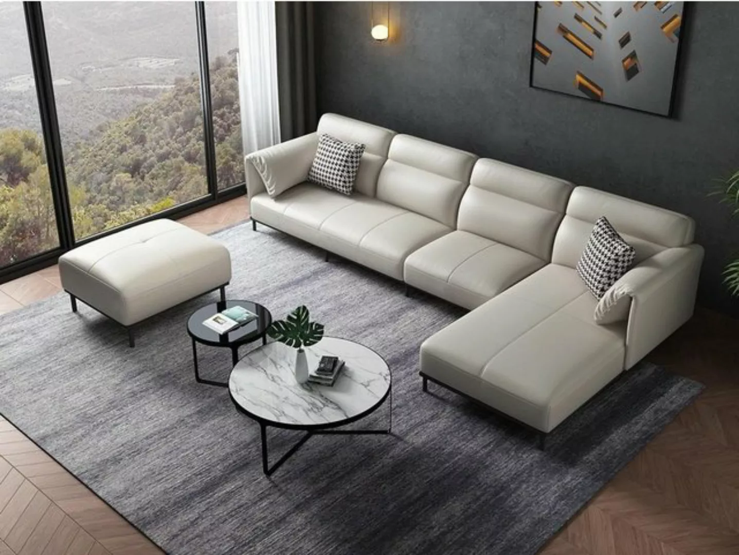 JVmoebel Ecksofa Ecke Ecksofa L-Form Wohnlandschaft Sofa Couch Polster Garn günstig online kaufen