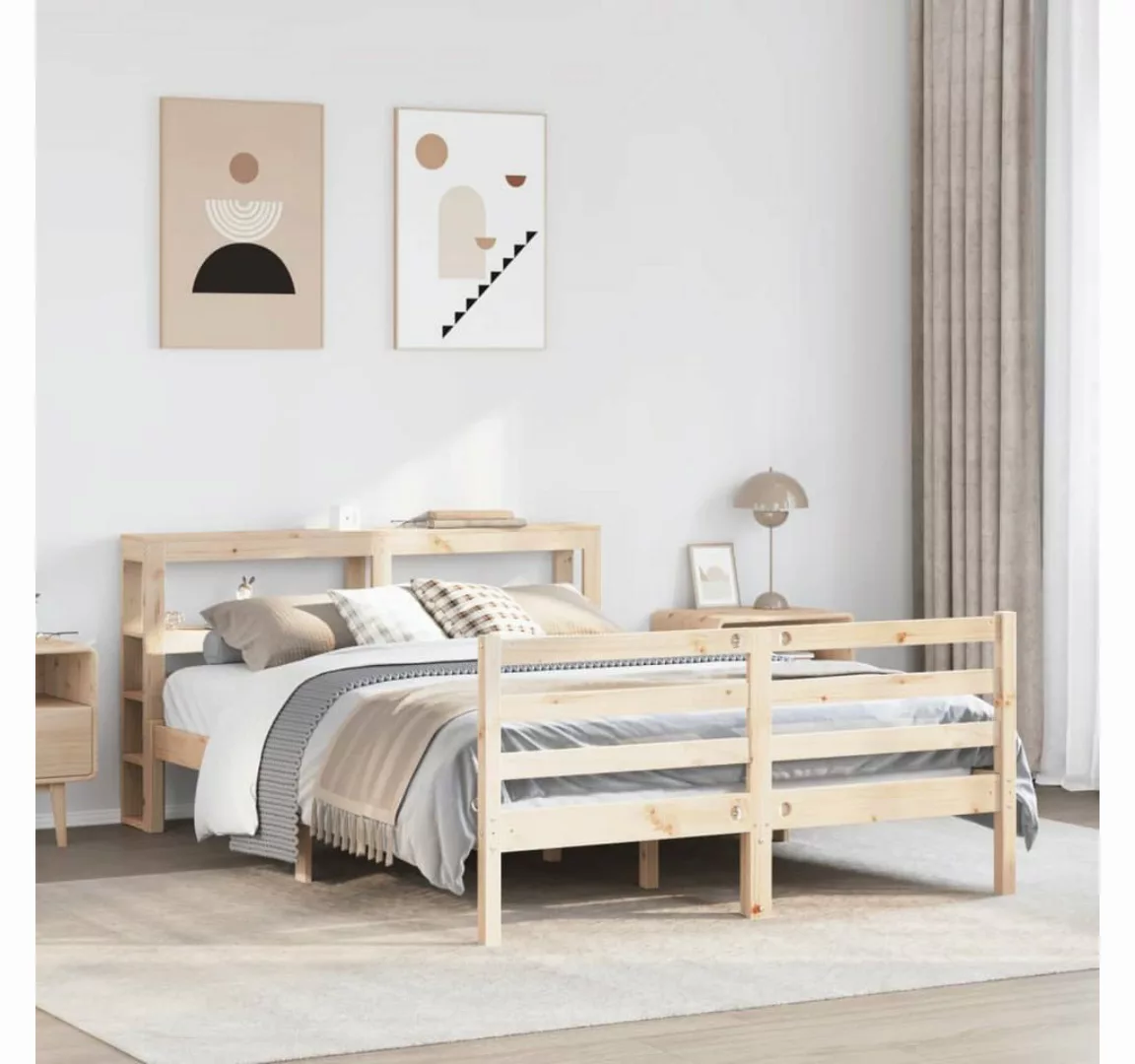 vidaXL Bett, Massivholzbett ohne Matratze 120x190 cm Kiefernholz günstig online kaufen