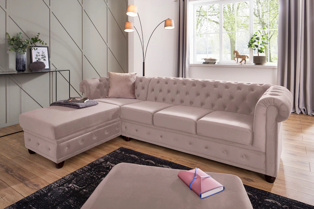 Home affaire Chesterfield-Sofa "New Castle L-Form" günstig online kaufen