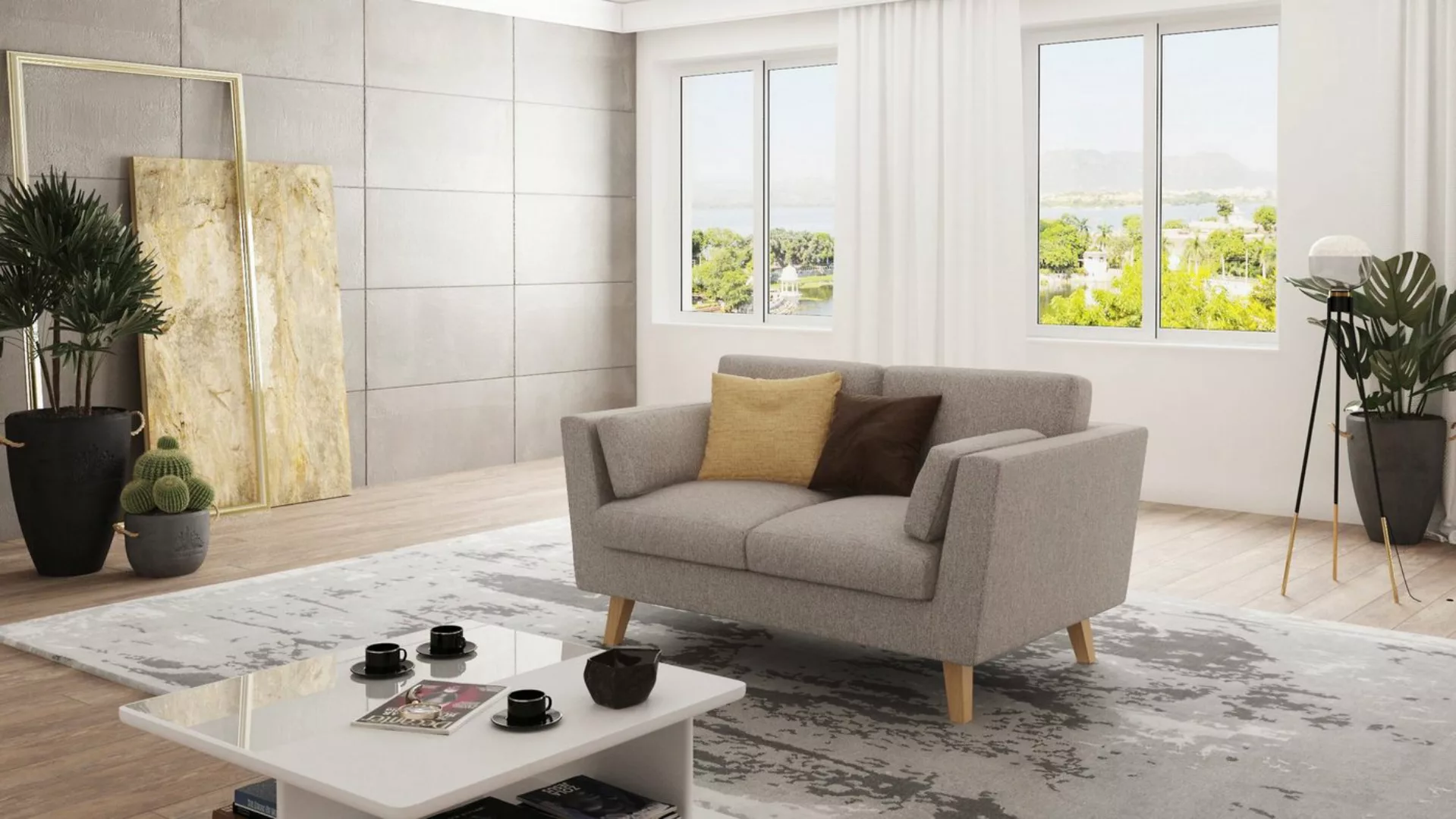 S-Style Möbel 2-Sitzer Sofa Angeles im skandinavischen Design, mit Wellenfe günstig online kaufen