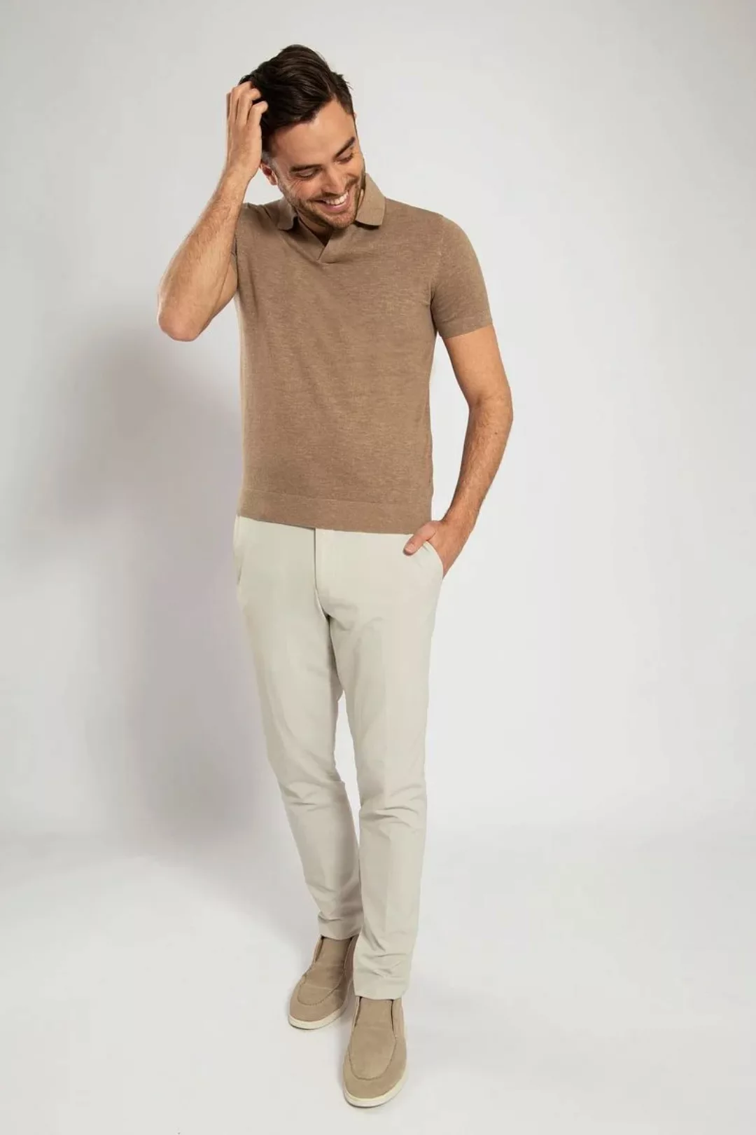 Suitable Poloshirt Riva Leinen Beige - Größe XXL günstig online kaufen